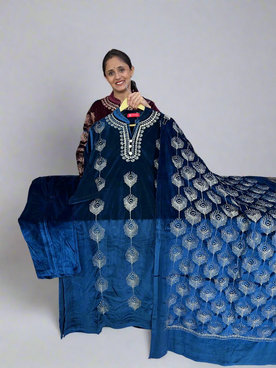 arayash embroidered velvet suit