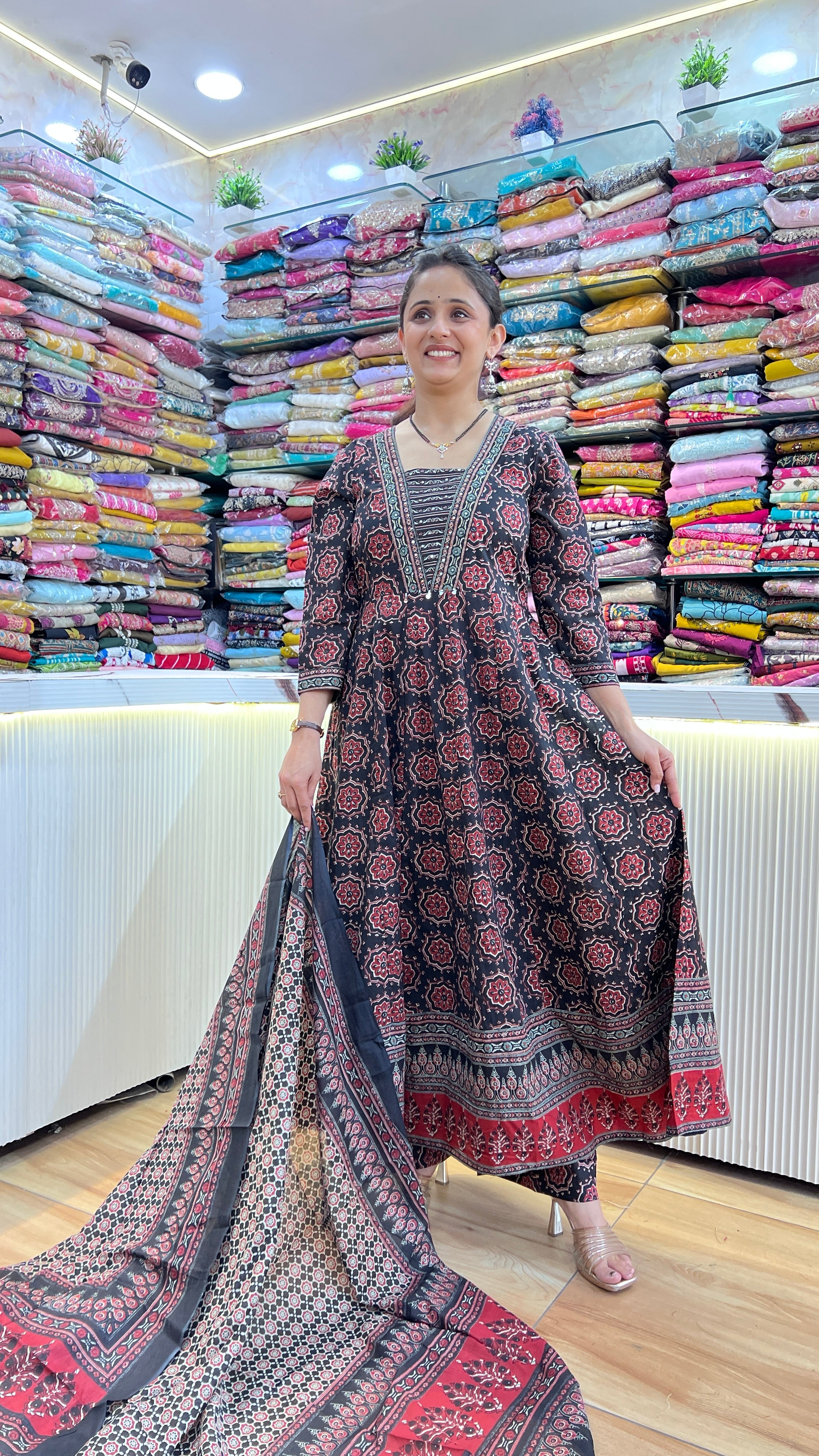 Premium cotton A- line suit ( sh 77767 )