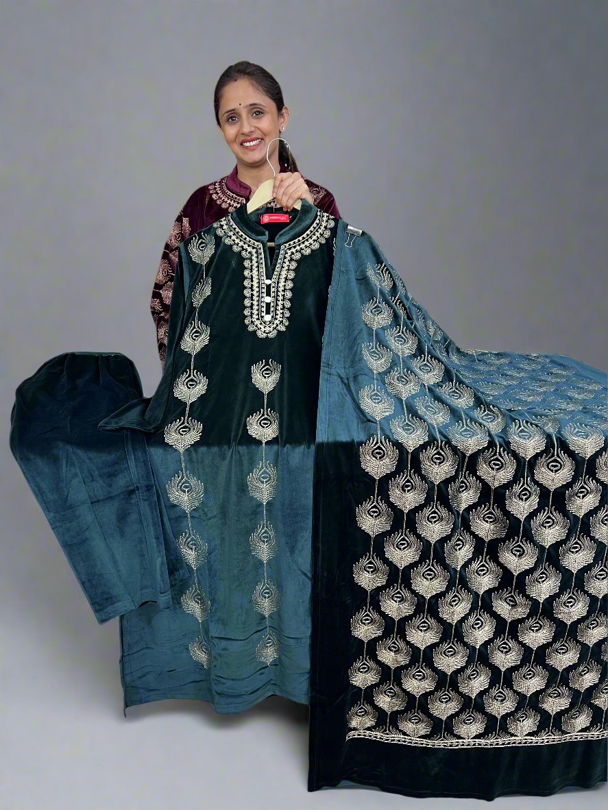 arayash embroidered velvet suit