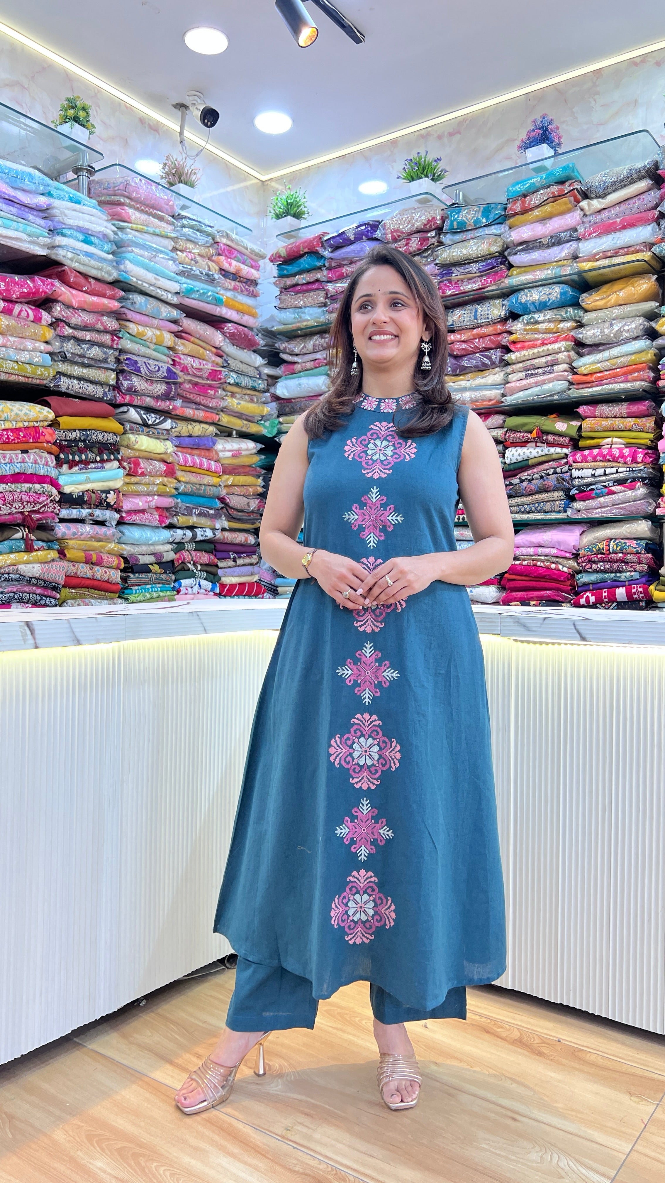 Soft khadi cotton cord set ( sh 77467 )