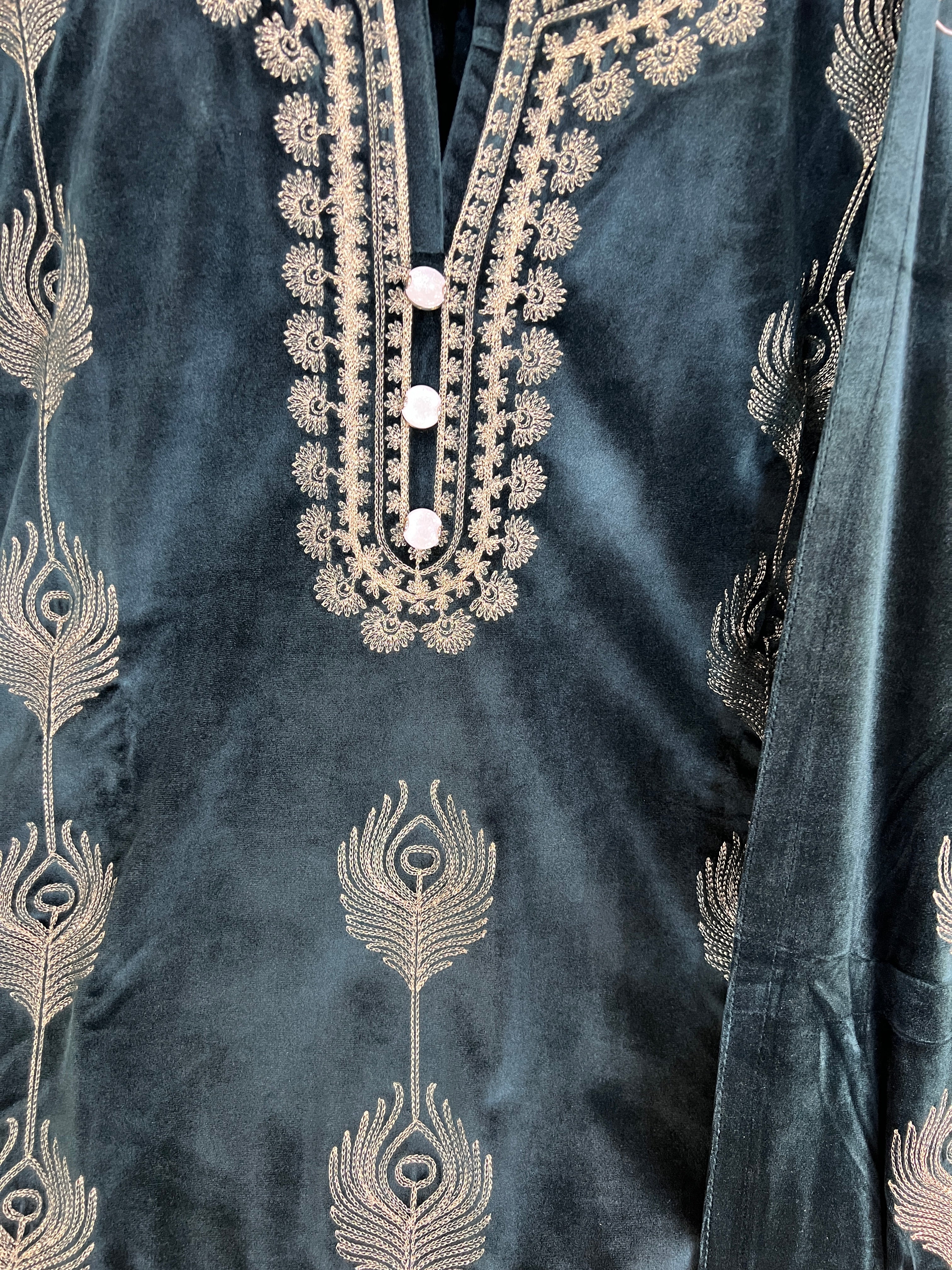 arayash embroidered velvet suit