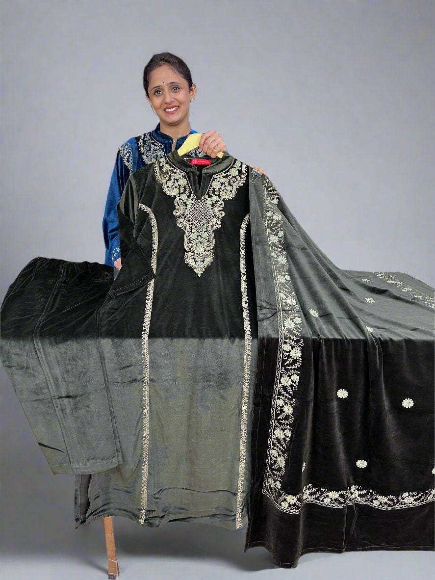 afsyna designer velvet suit