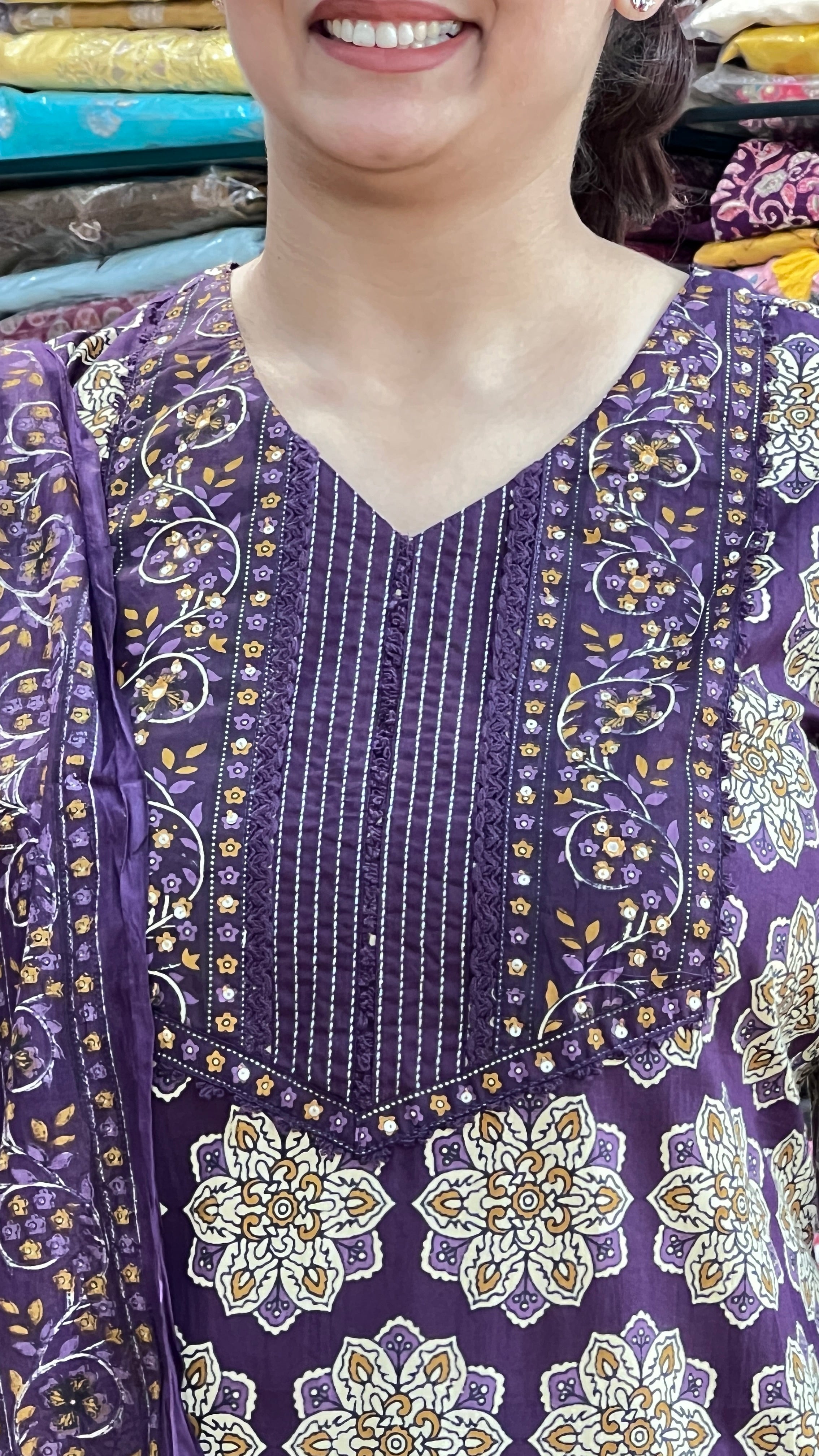 Premium printed cotton suit ( tls 14267 )