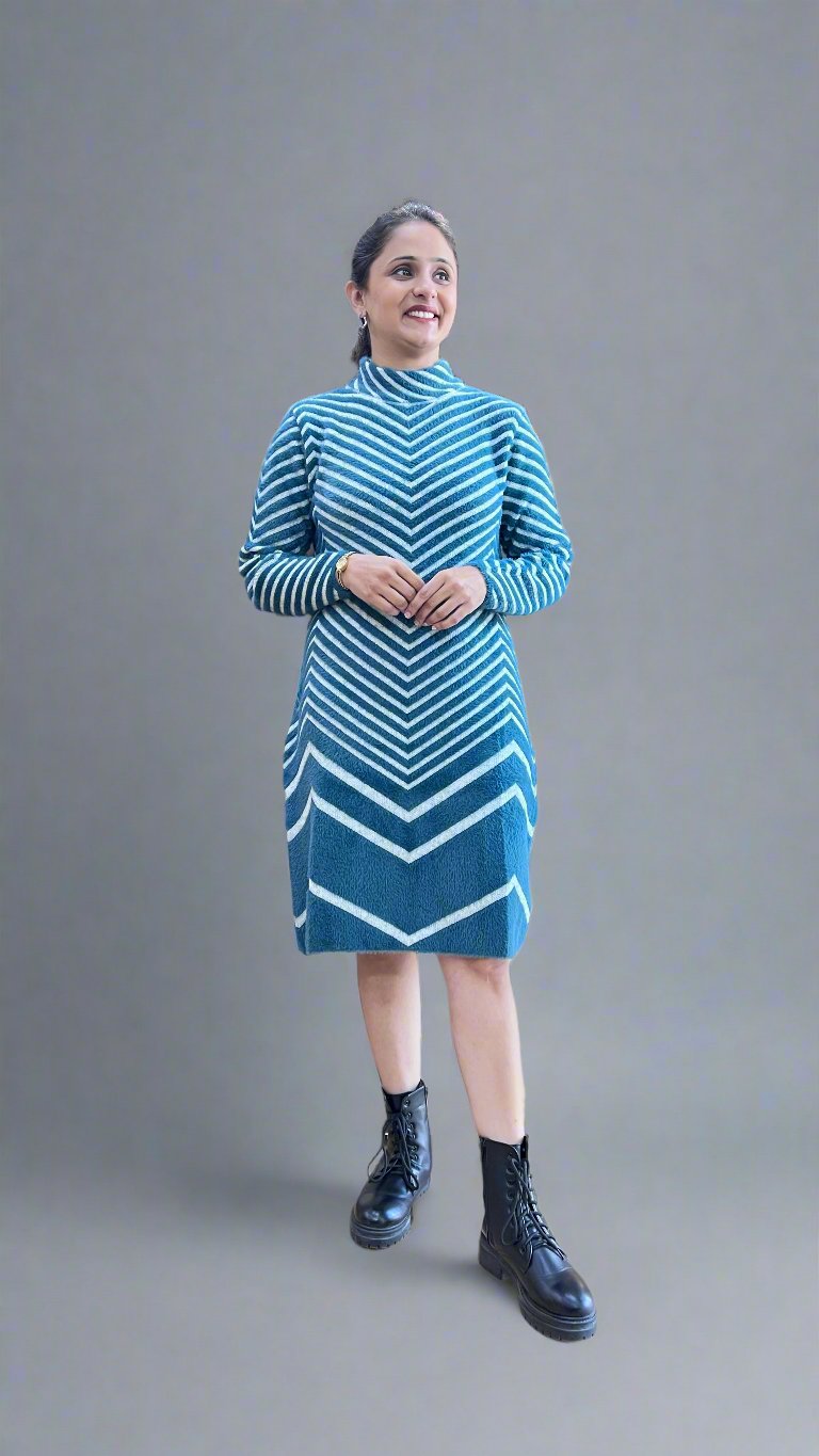 agrah feather wool dress