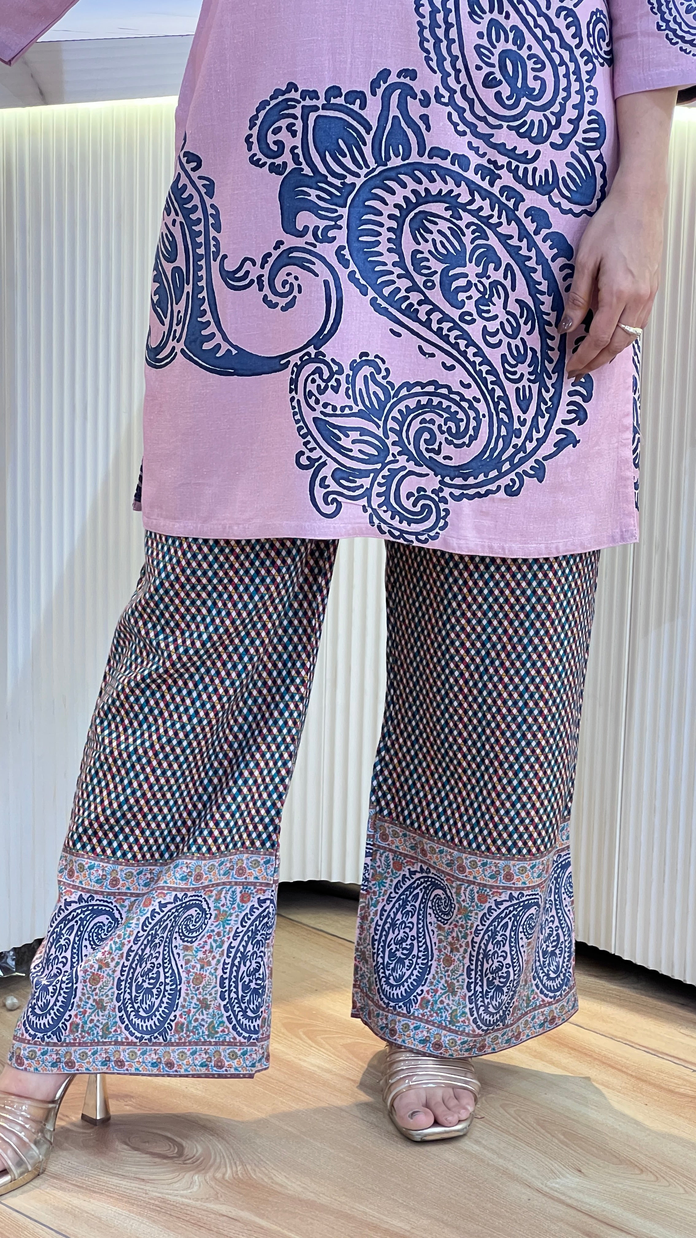 Slub viscose digital print cord set ( ym 59667 )