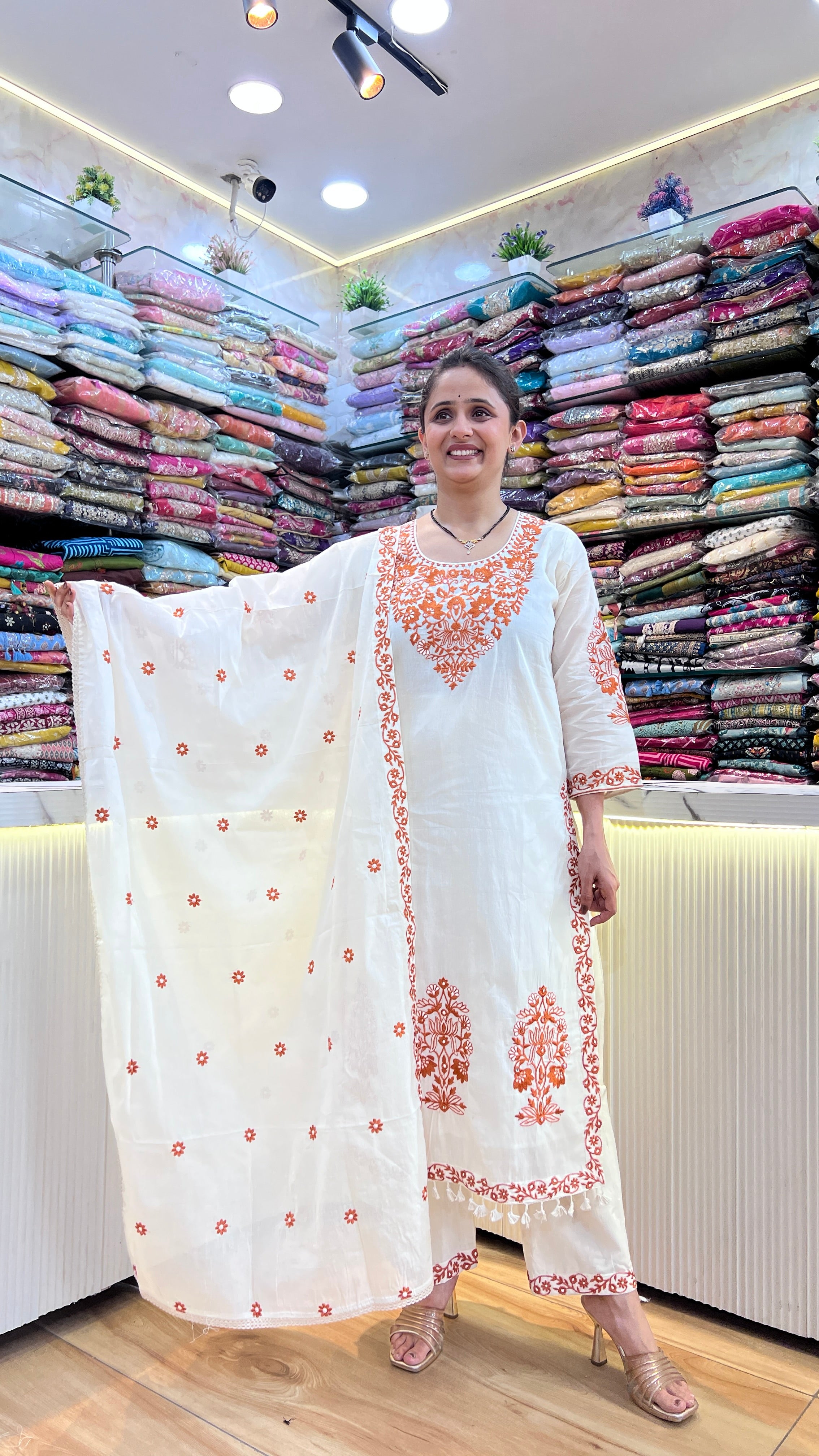 Pure cotton embroidered suit ( ym 59967 )