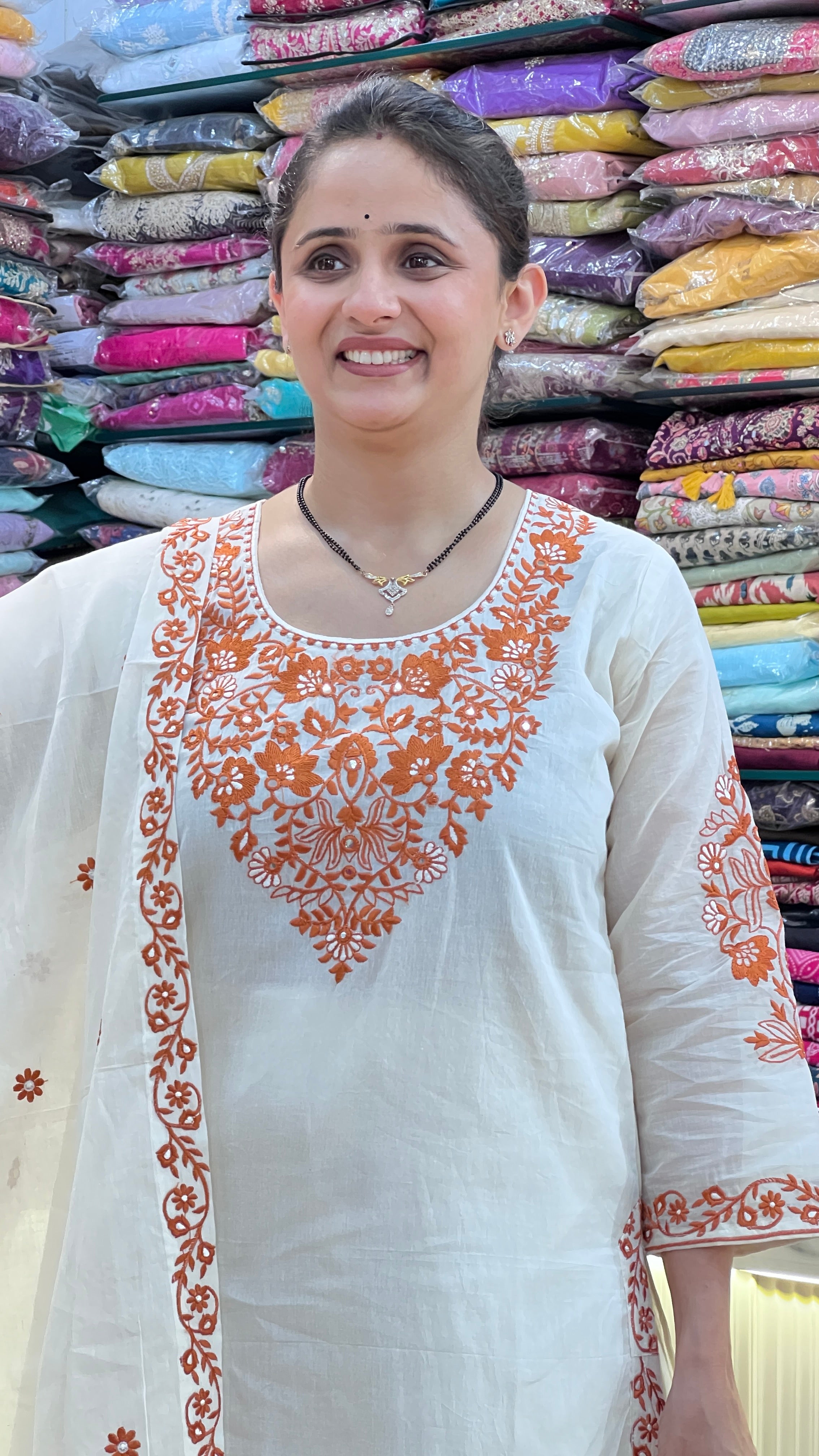 Pure cotton embroidered suit ( ym 59967 )