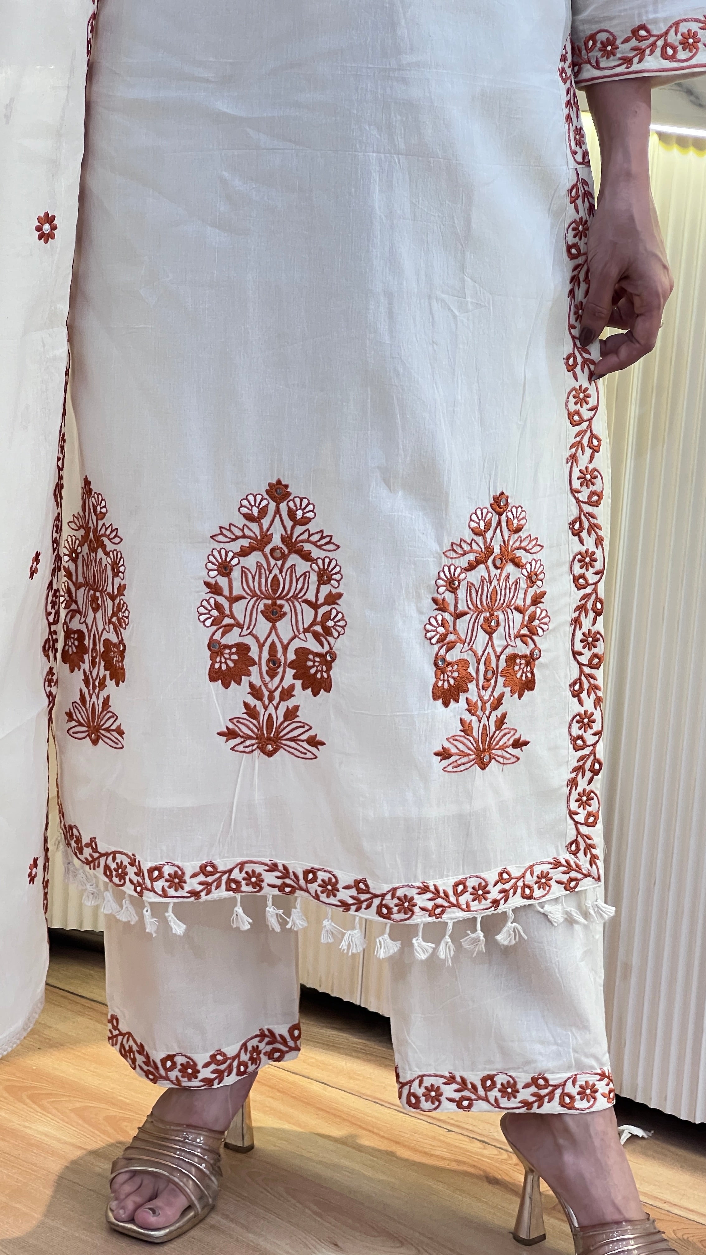 Pure cotton embroidered suit ( ym 59967 )