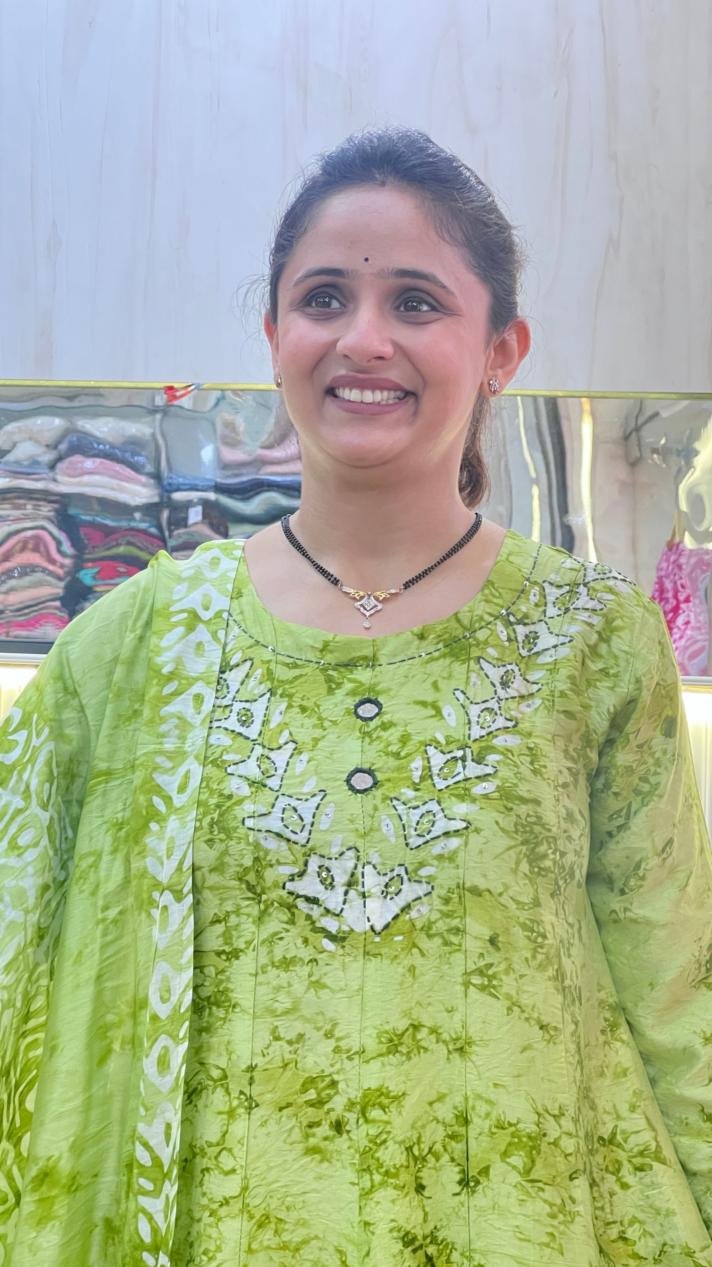 Cotton chanderi anarkali suit ( sdw 467 )