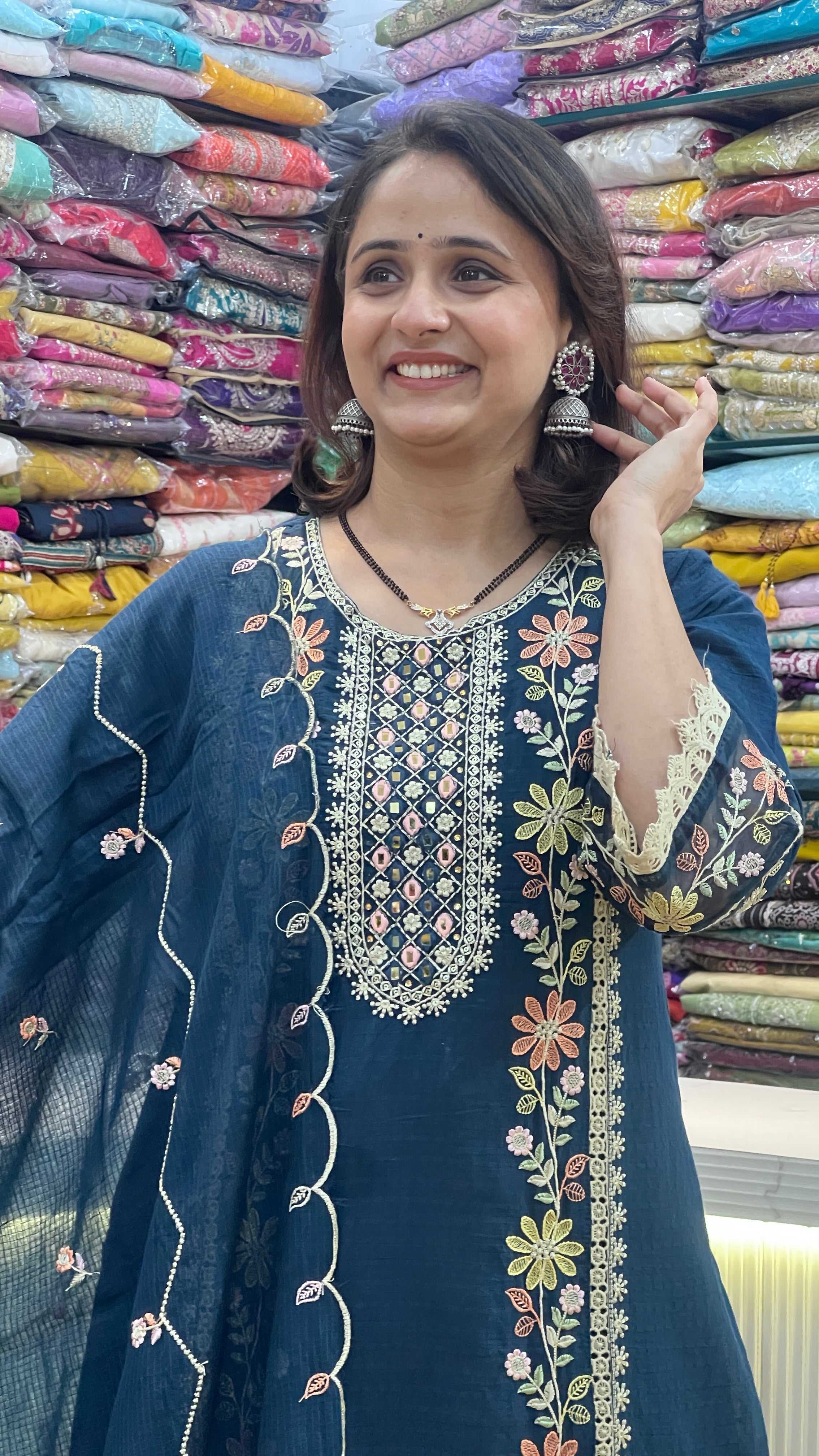 Embroidered pure cotton suit ( tj 24767 )