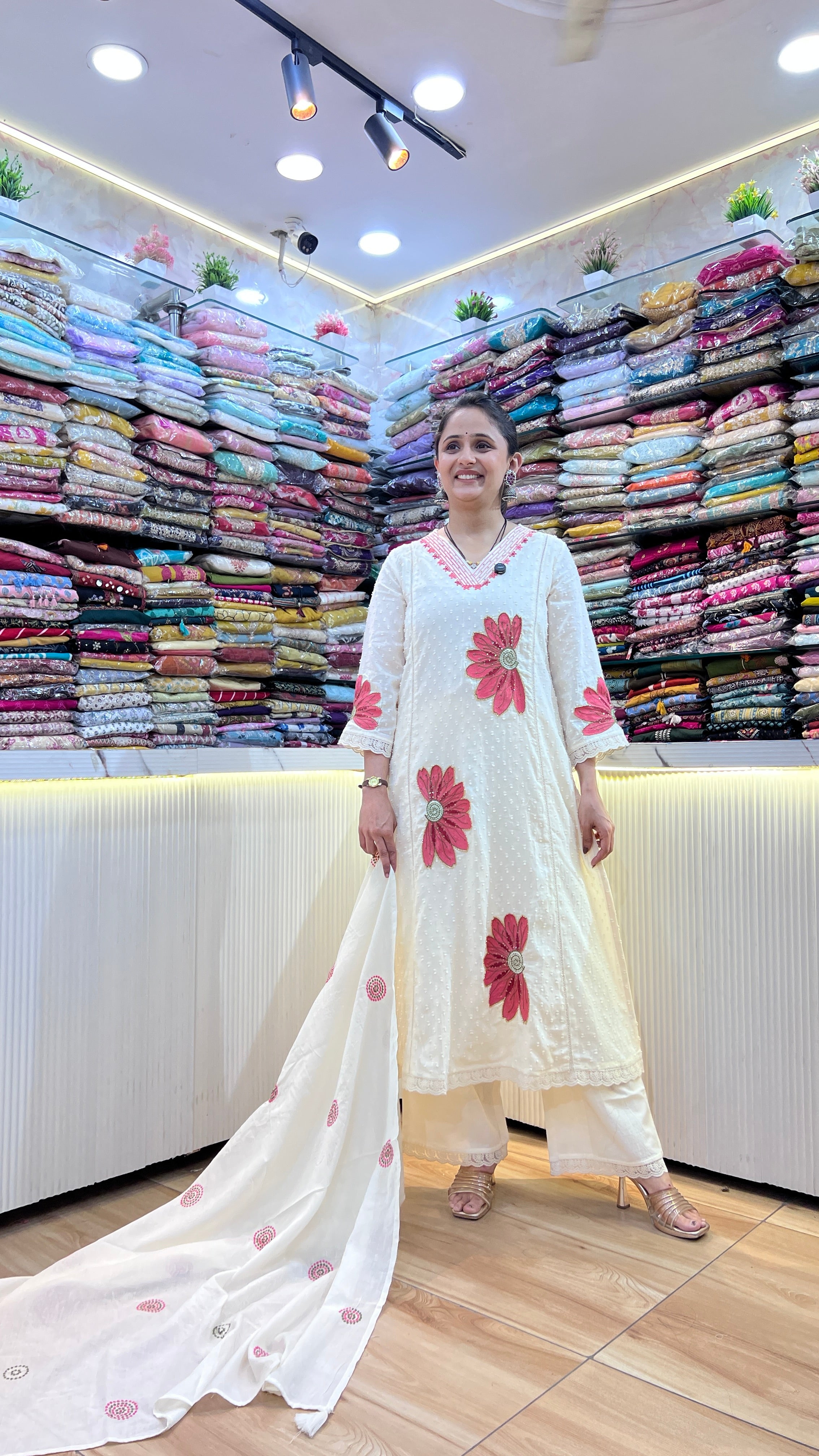 Hand embroidered cotton suit ( tj 24667 )