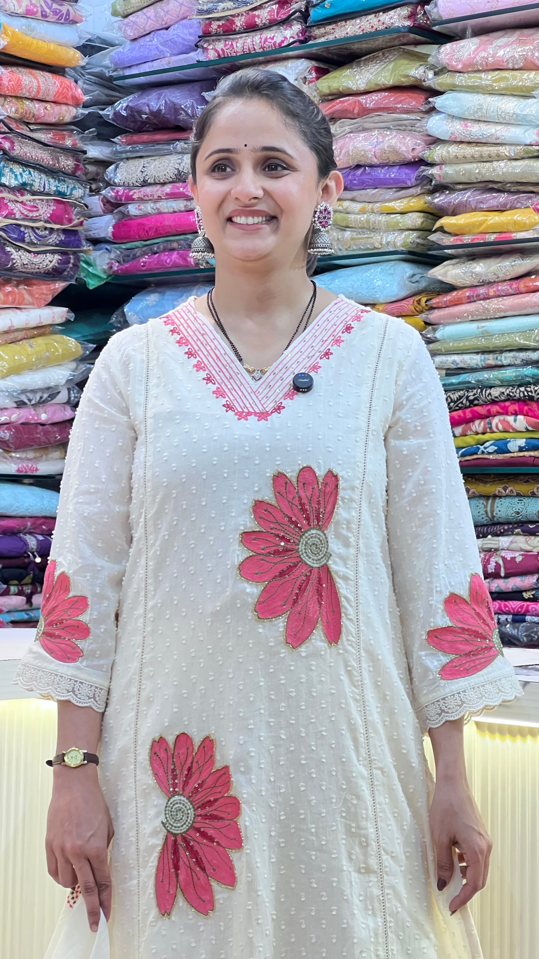 Hand embroidered cotton suit ( tj 24667 )