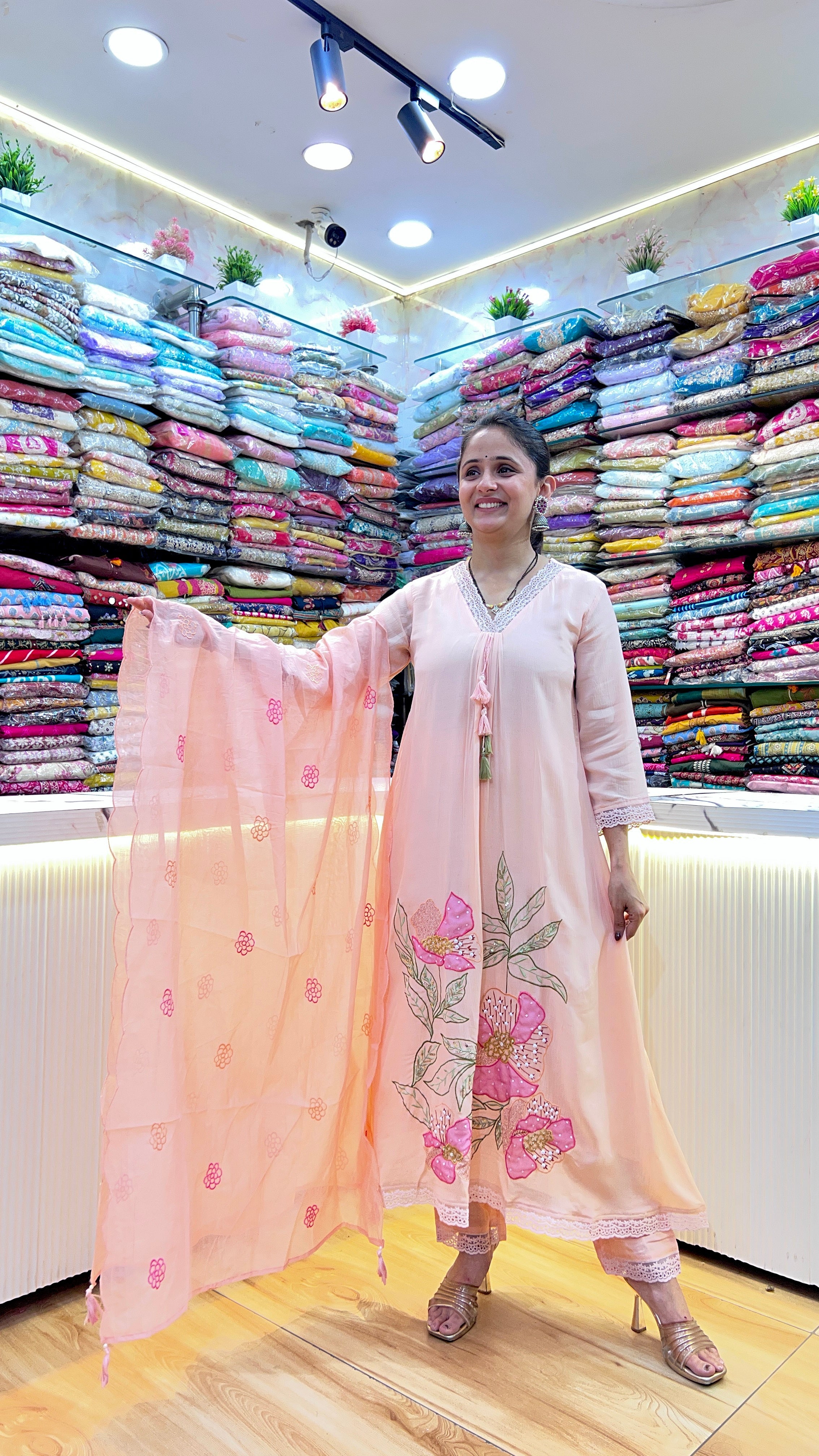 Pure chinon embroidered suit ( tj 24867 )