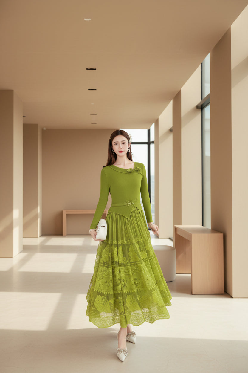 Korean dress super stretch