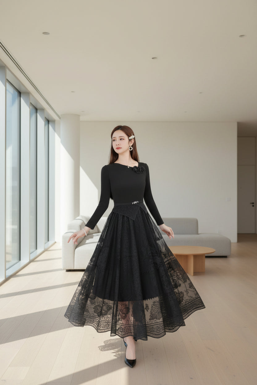 Korean dress super stretch