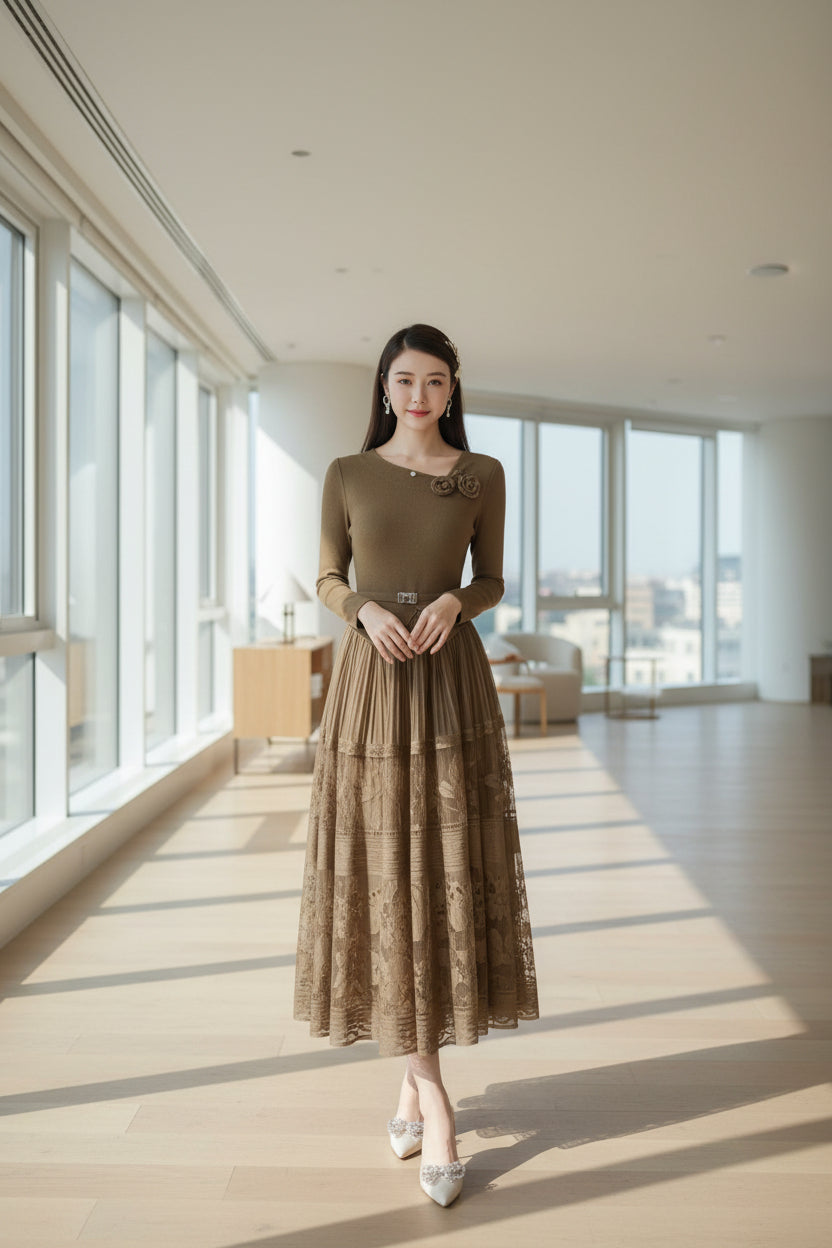 Korean dress super stretch