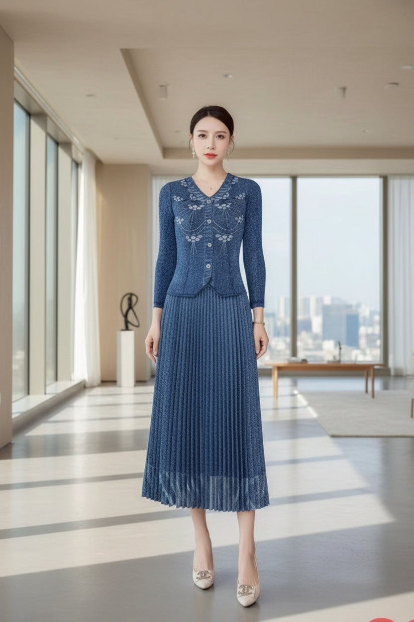 Denim look imported dress