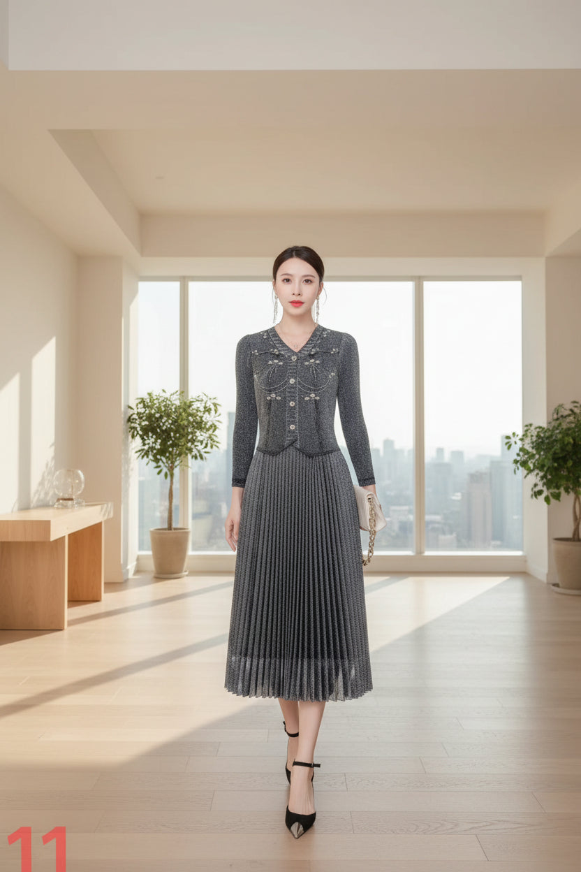 Denim look imported dress