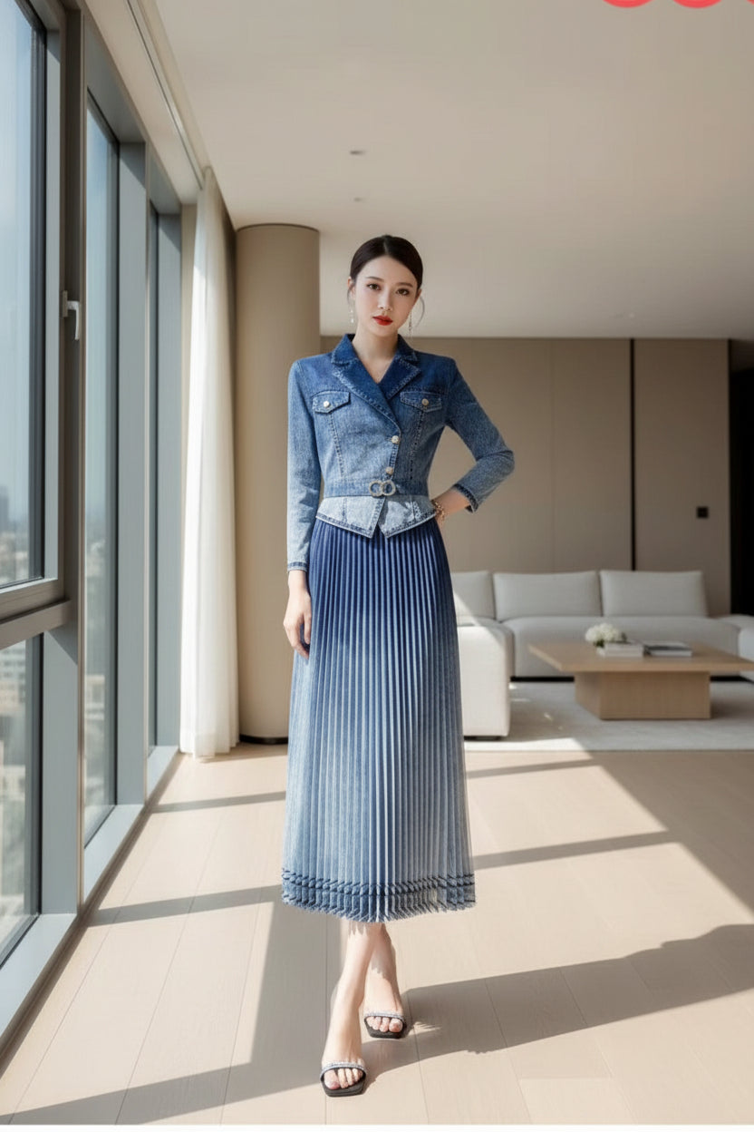 Denim imported dress -2