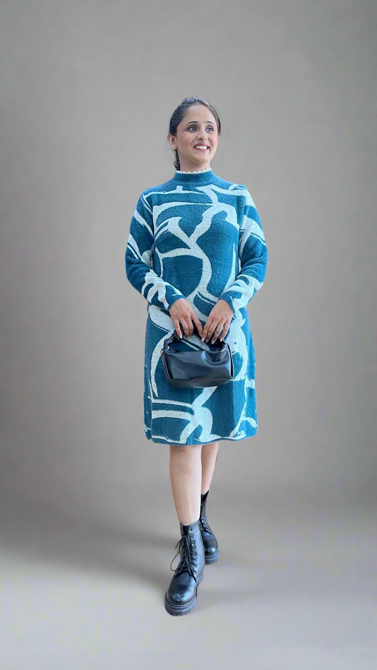 Abigail feather wool dress