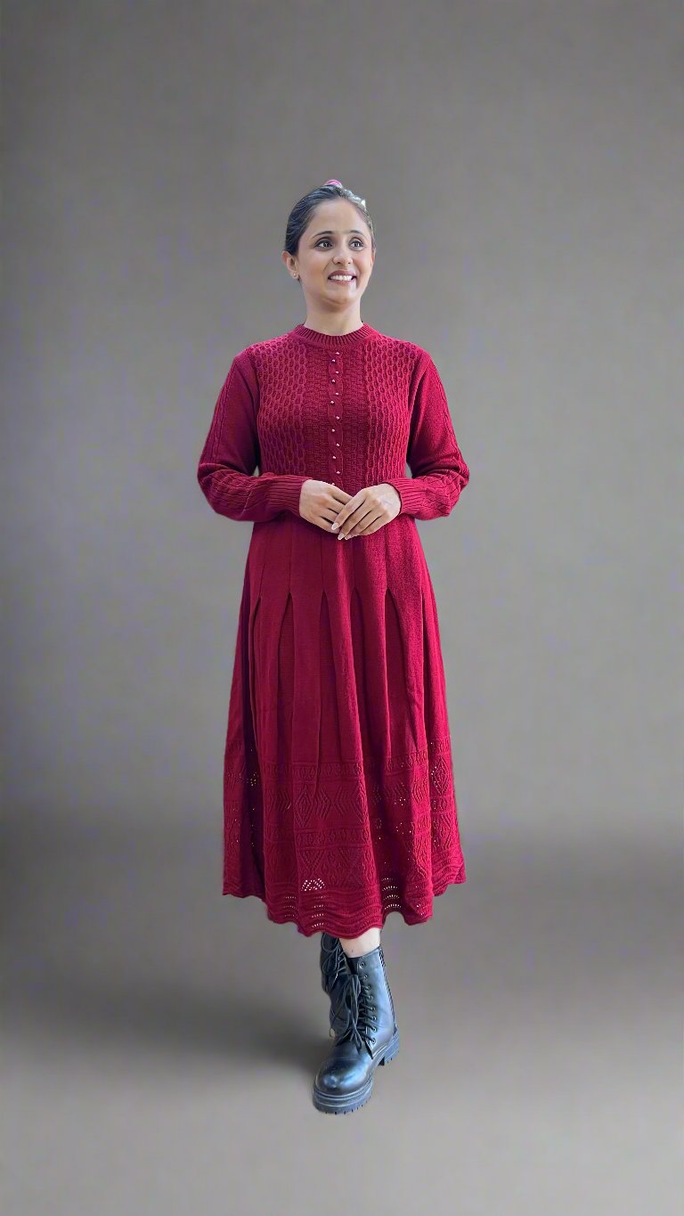 Aaliyah A line wool dress