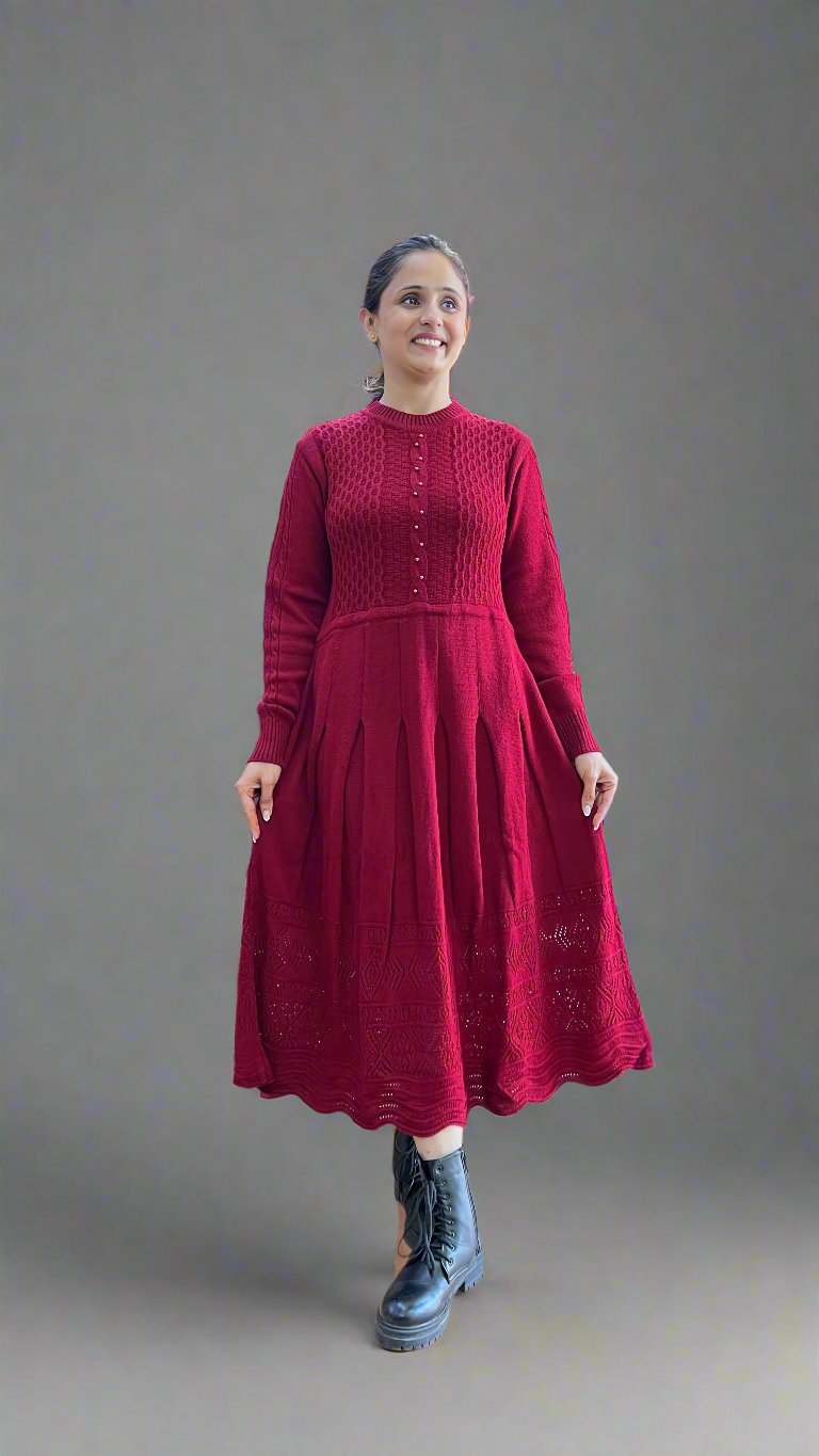 Aaliyah A line wool dress