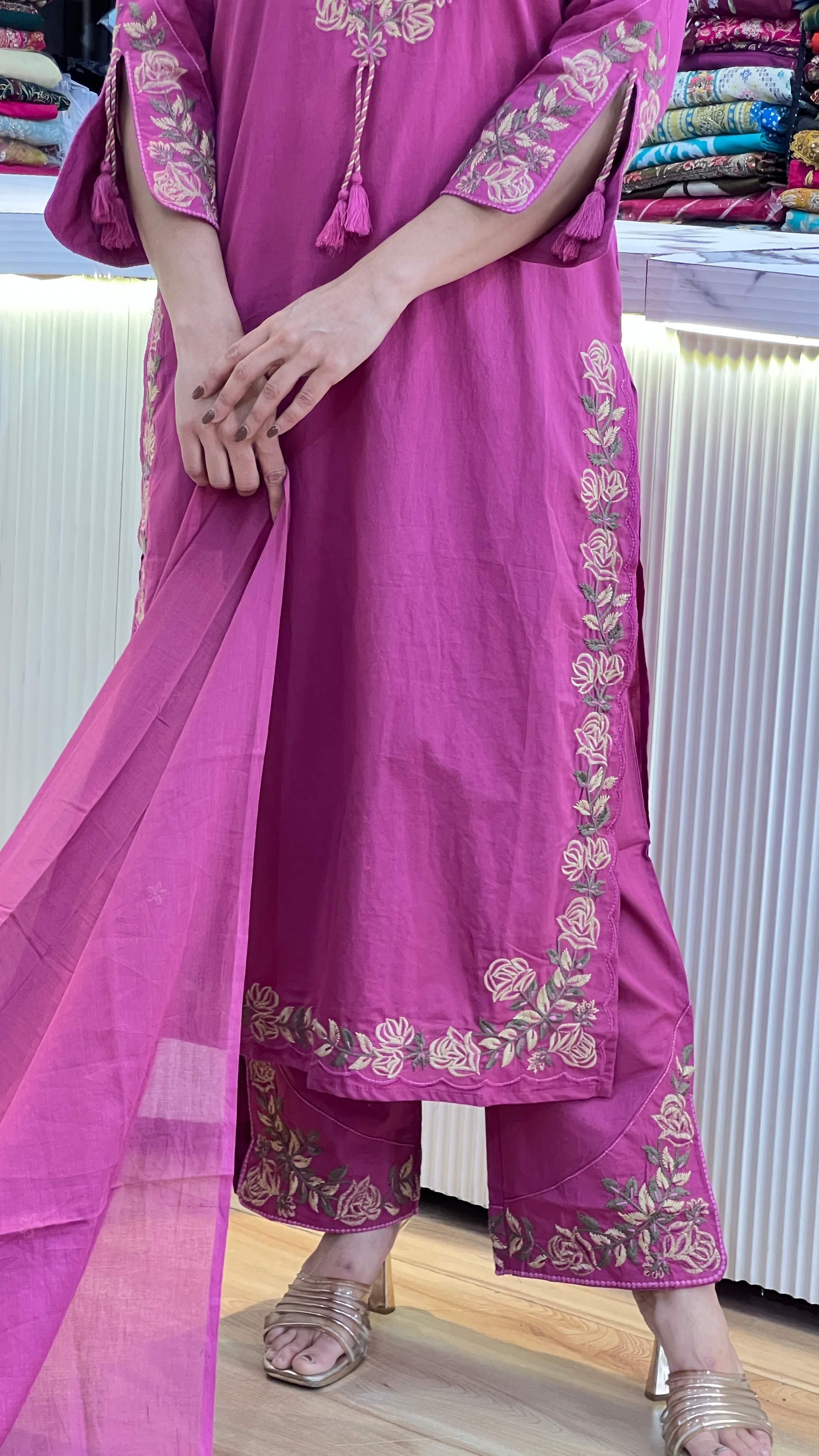 Designer embroidered cotton suit ( tj 25167 )