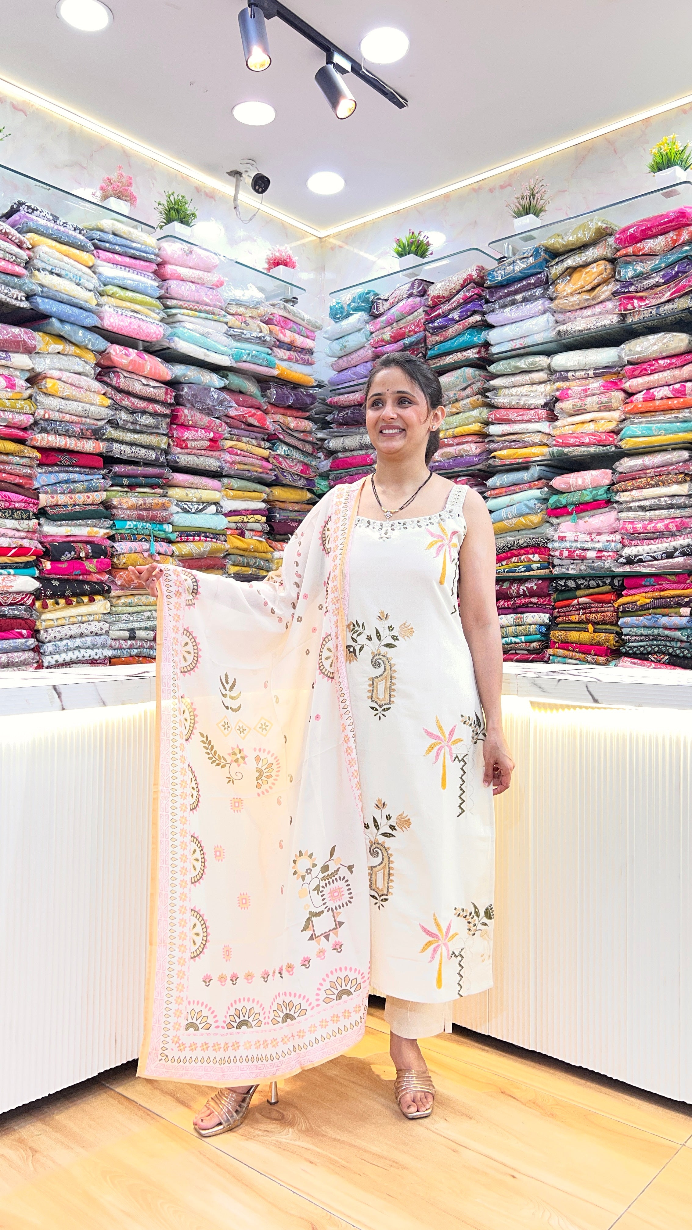 Designer sleeveless embroidered suit ( tj 24367 )