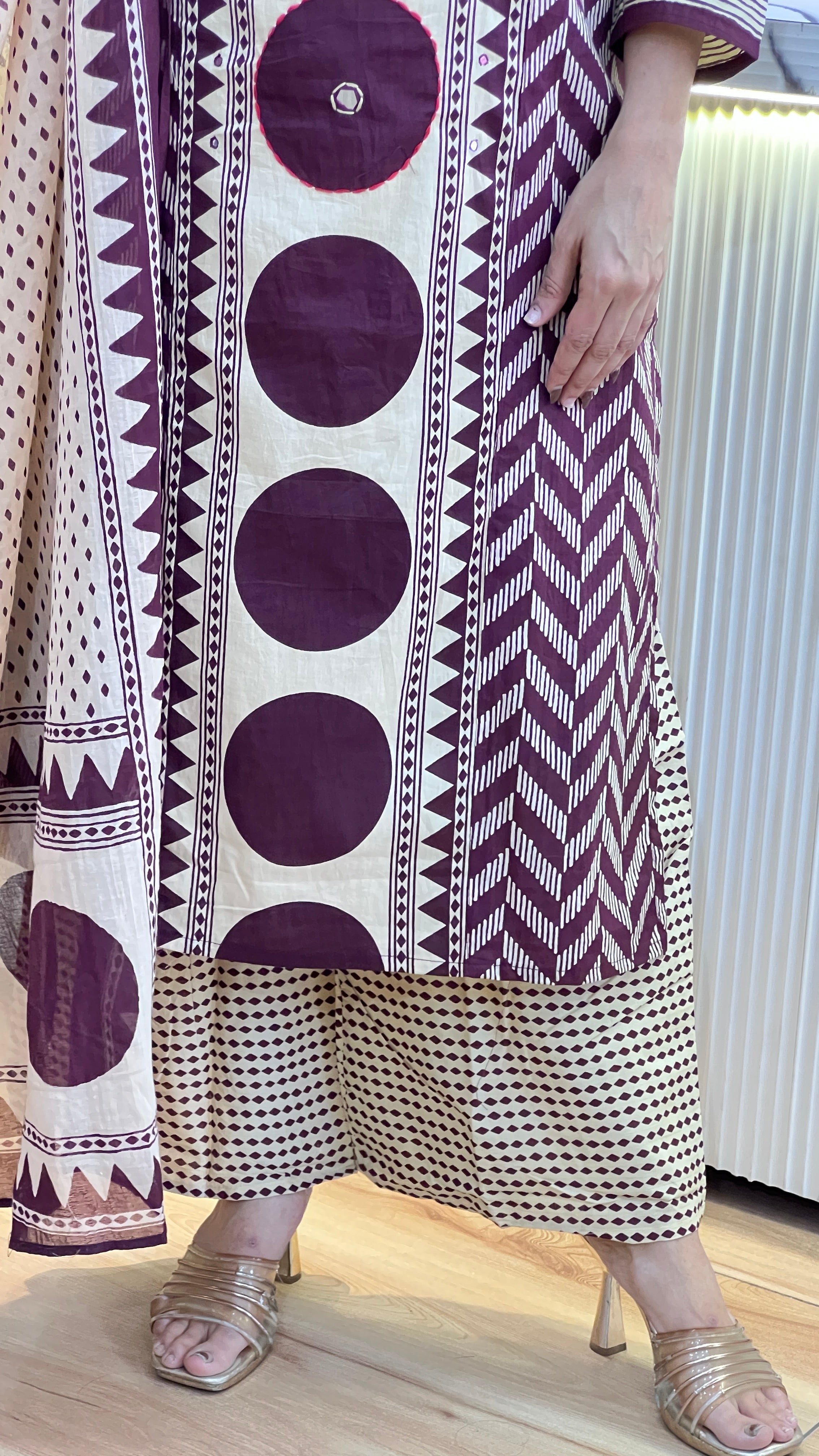 Cotton suit with plazo ( tls 14767 )
