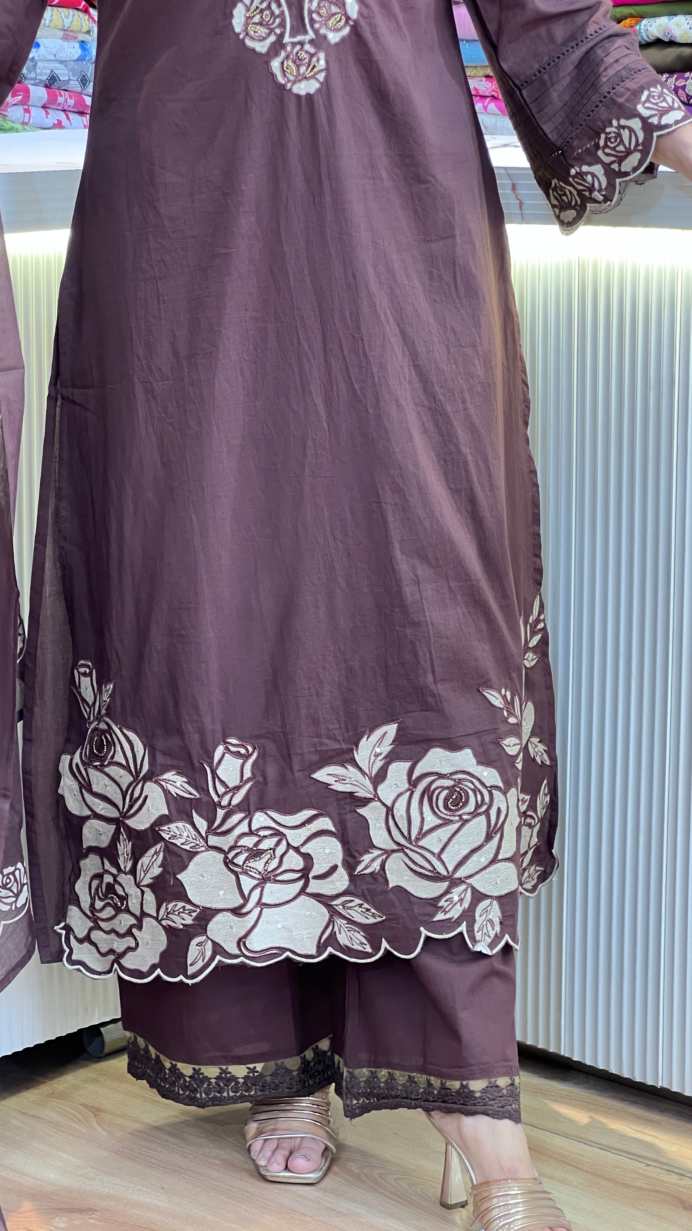 Designer cotton plazo suit ( tj 26367 )