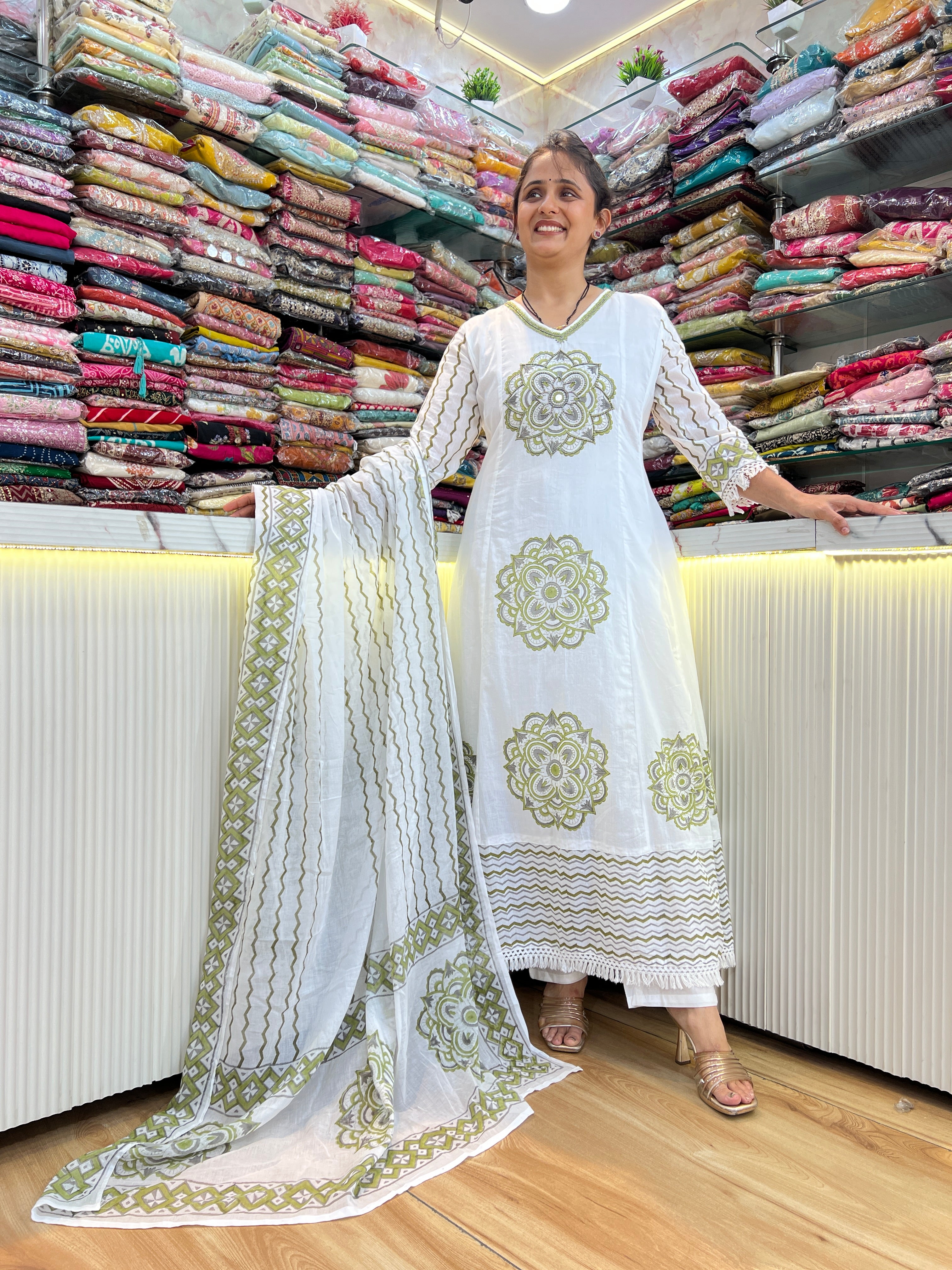 Mul cotton A-line suit ( tls 15067 )