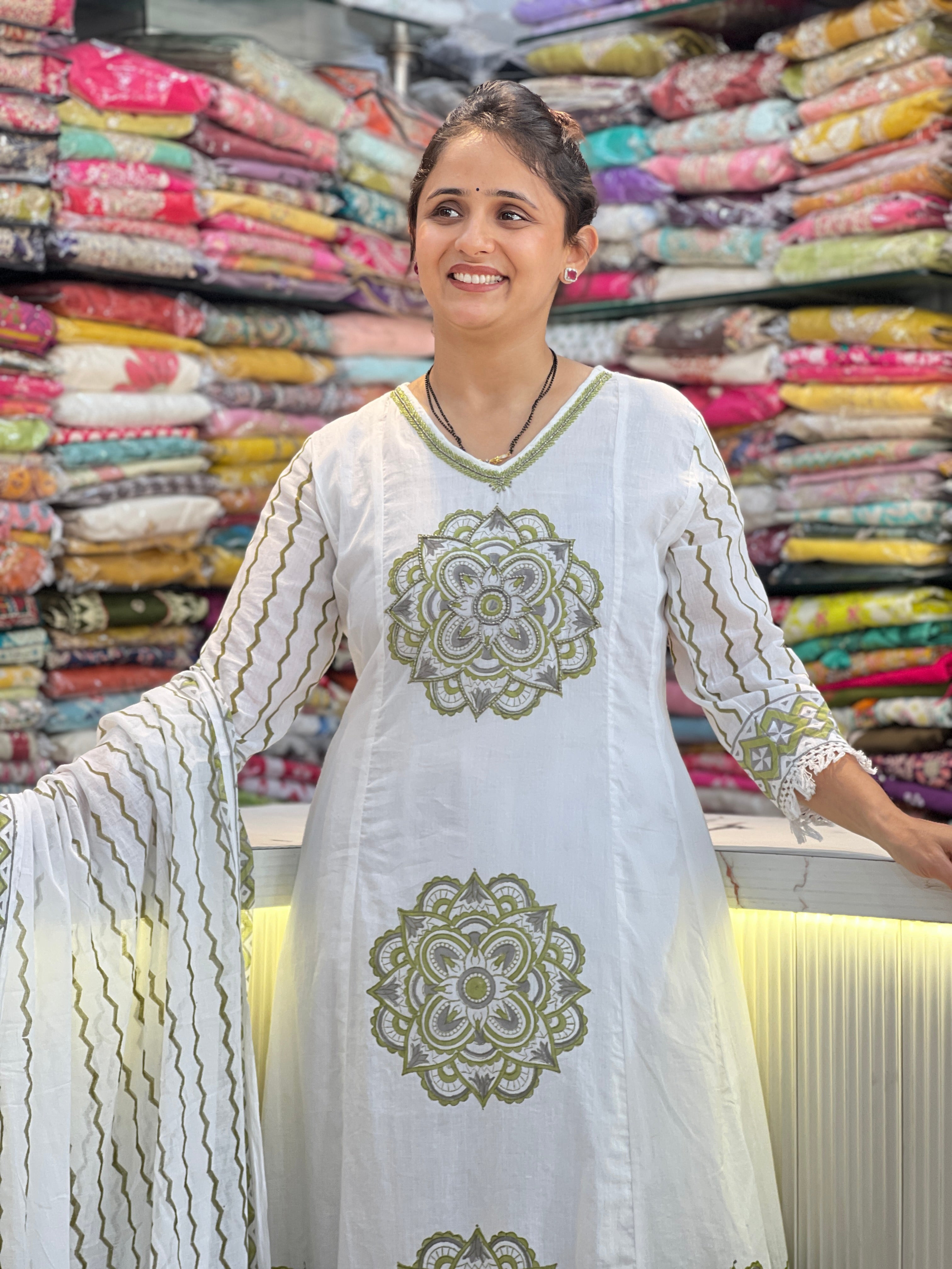 Mul cotton A-line suit ( tls 15067 )