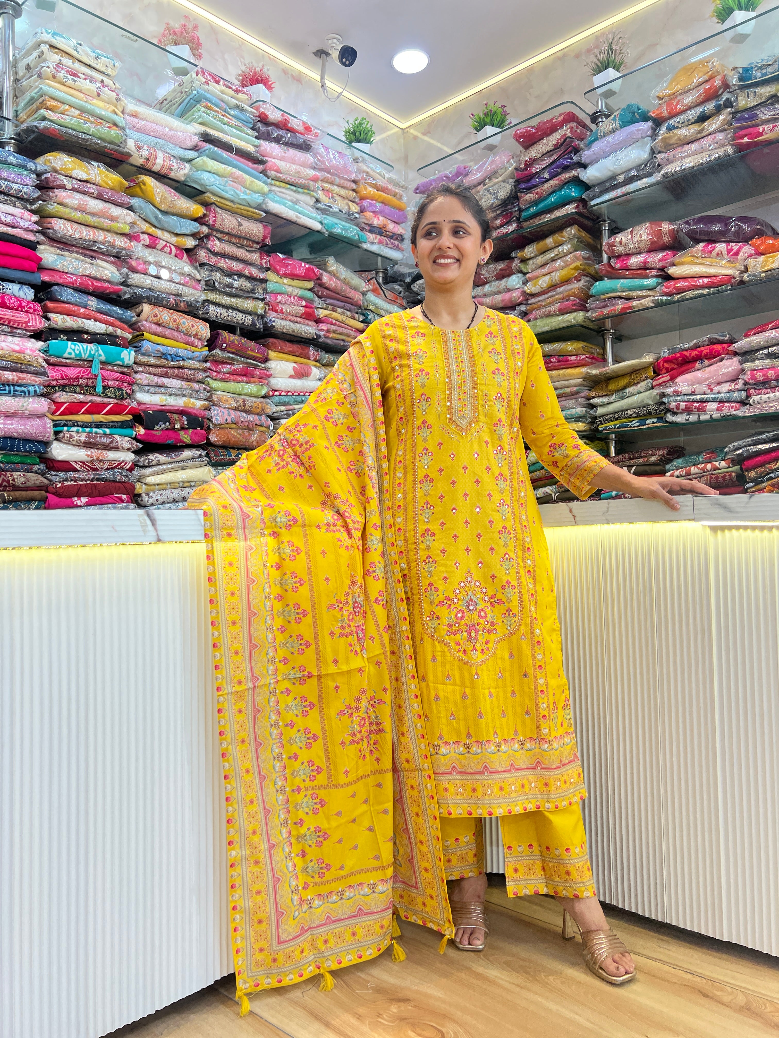 Hand work pure cotton suit ( tls 15367 )