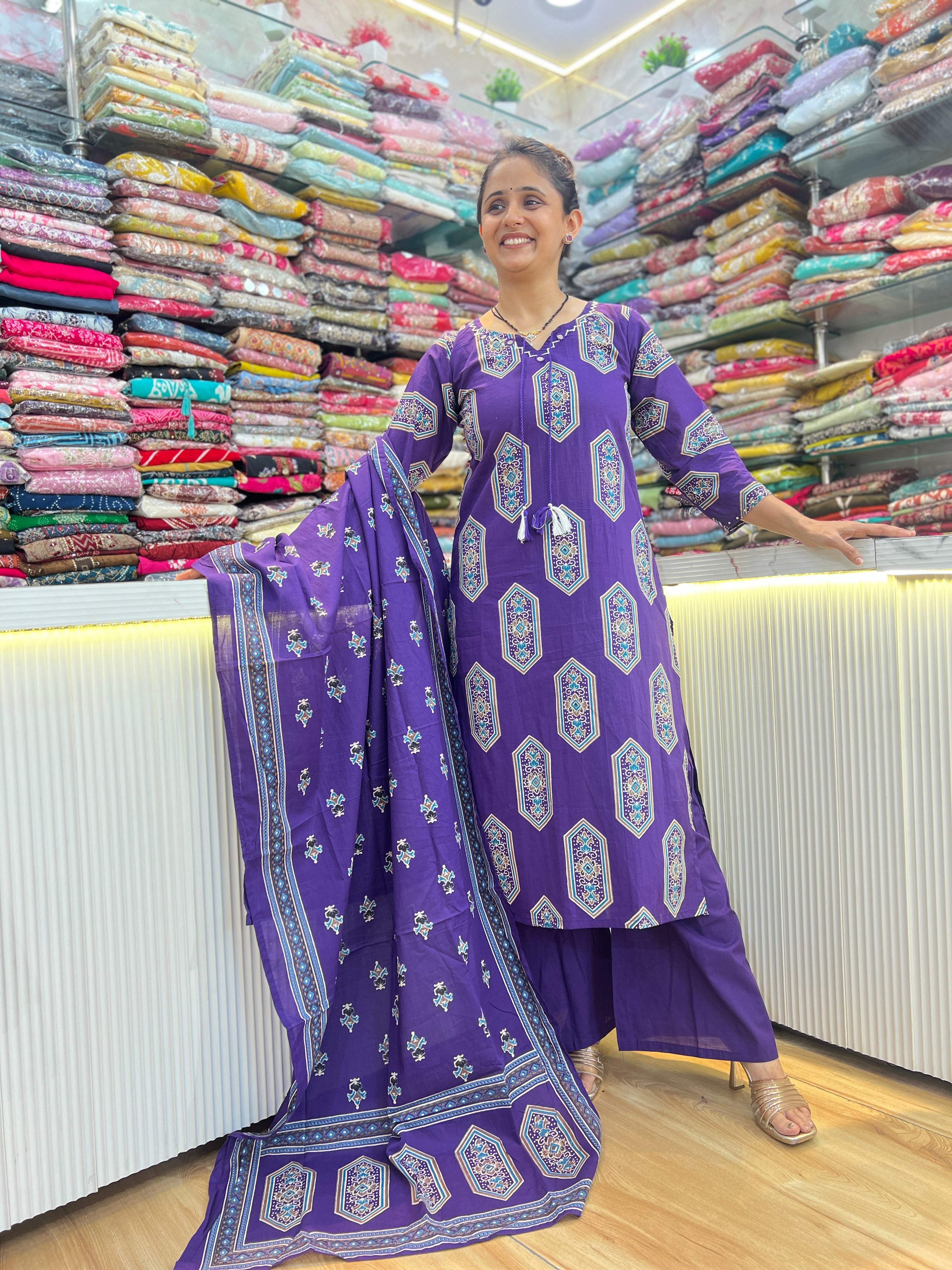 Pure cotton plazo suit ( tls 15767 )