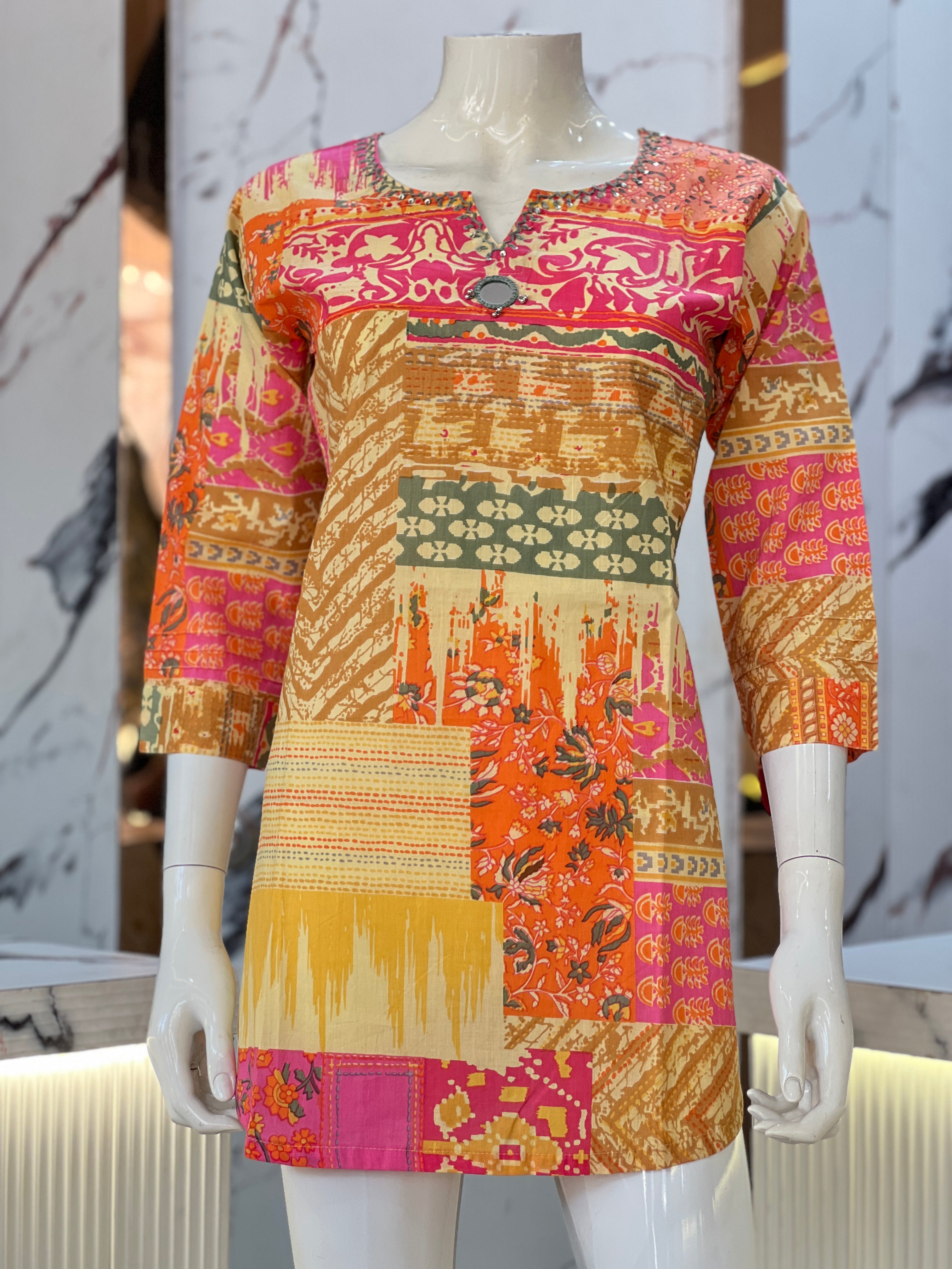 Pure cotton short kurti ( ym 61167 )