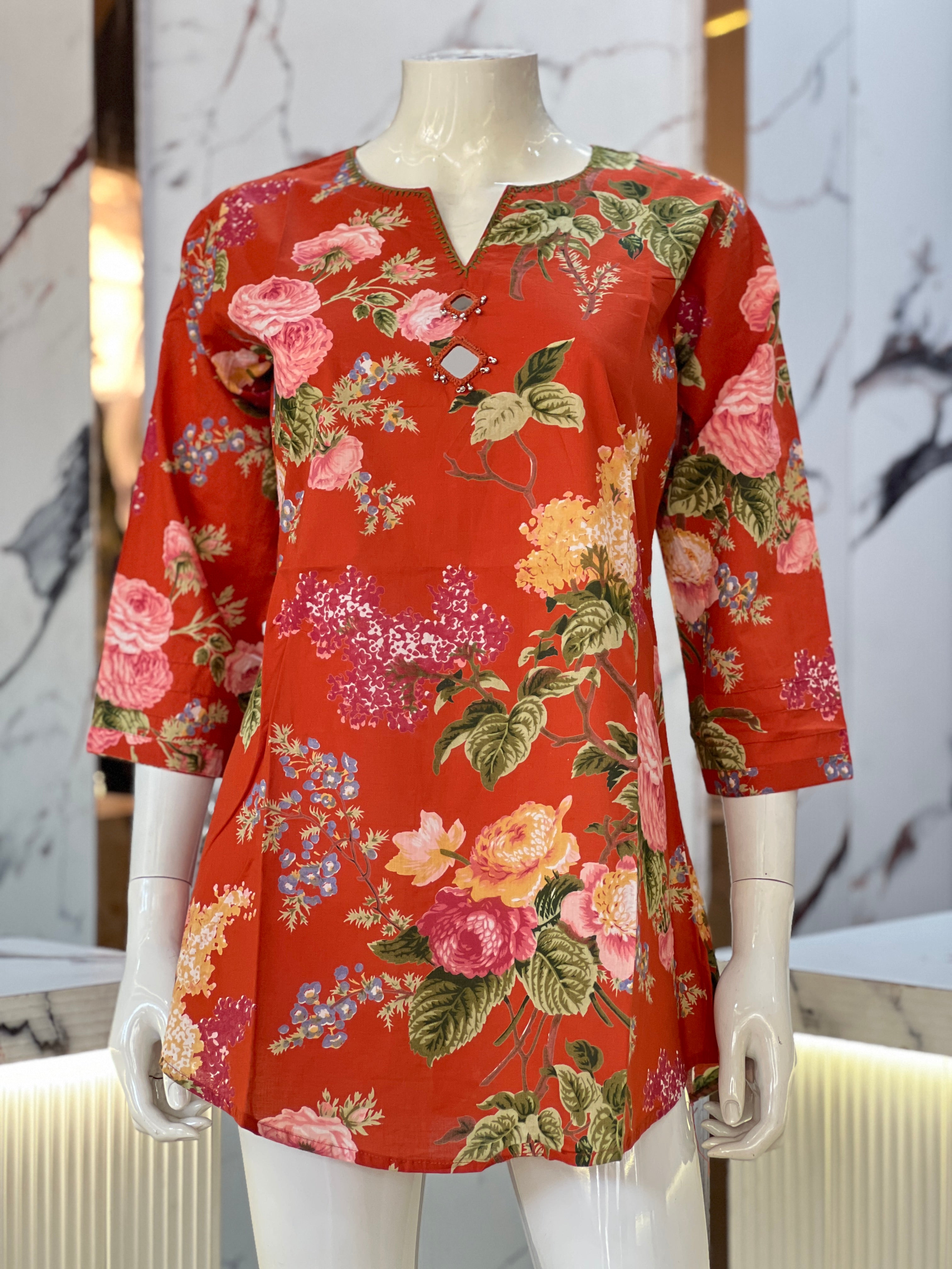 Pure cotton short kurta ( ym 613,615 )