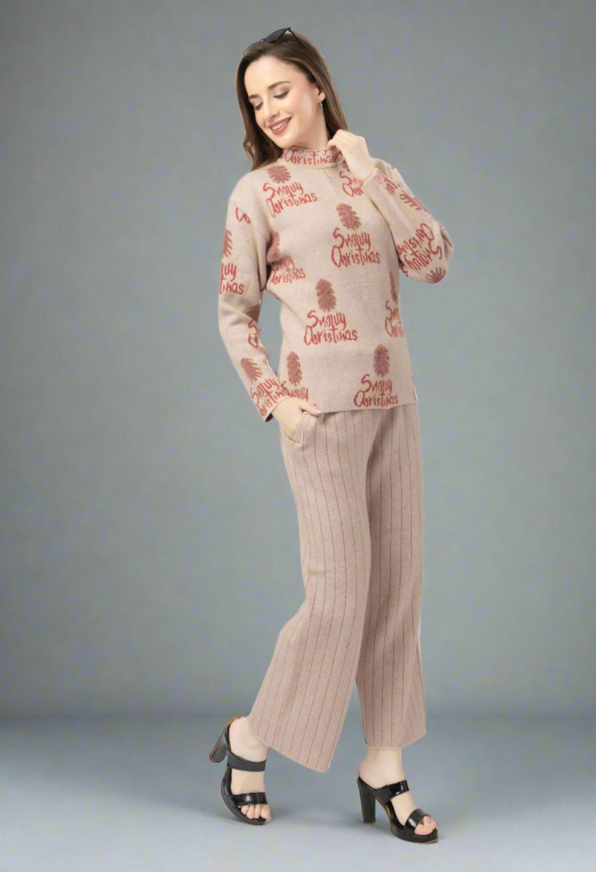 arunya knitted woolen cord set