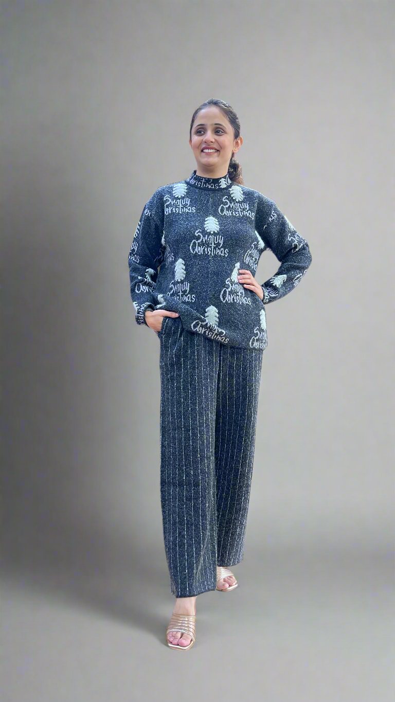 arunya knitted woolen cord set