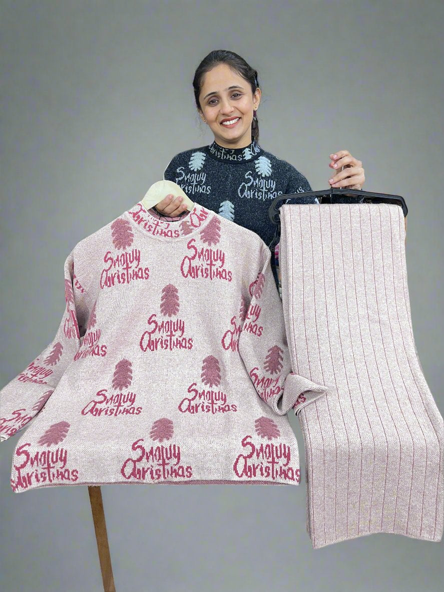 arunya knitted woolen cord set