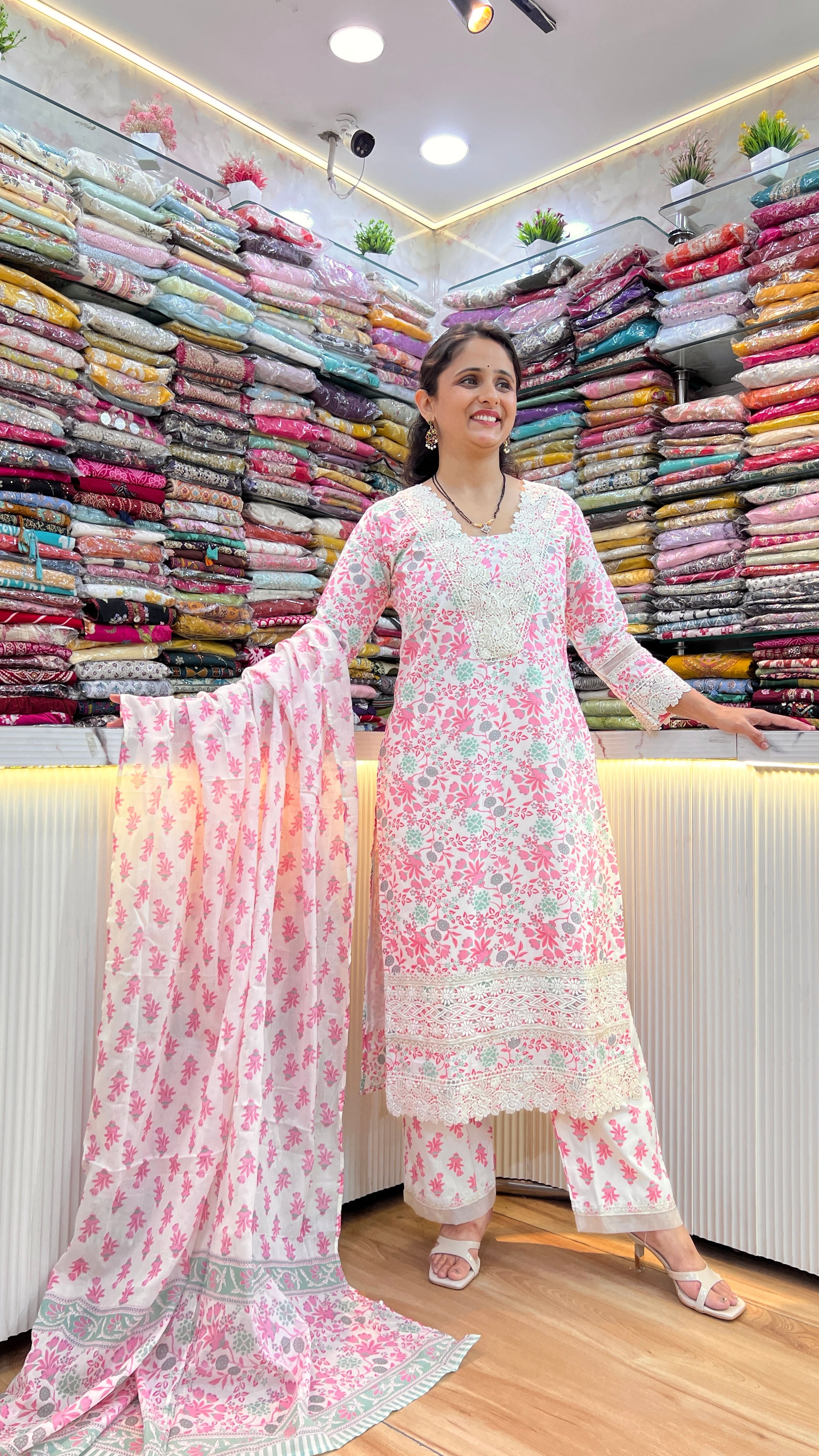 Soft cotton lase work suit ( tj 26067 )