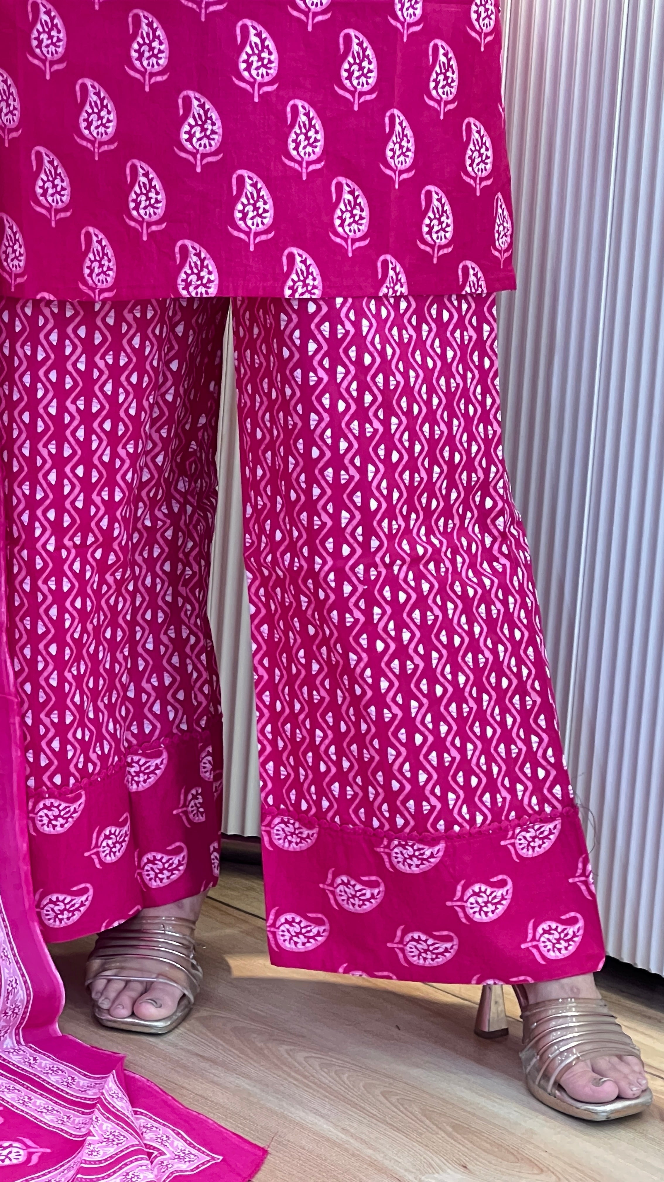 Short kurta with plazo cotton suit (  gj 8067 )
