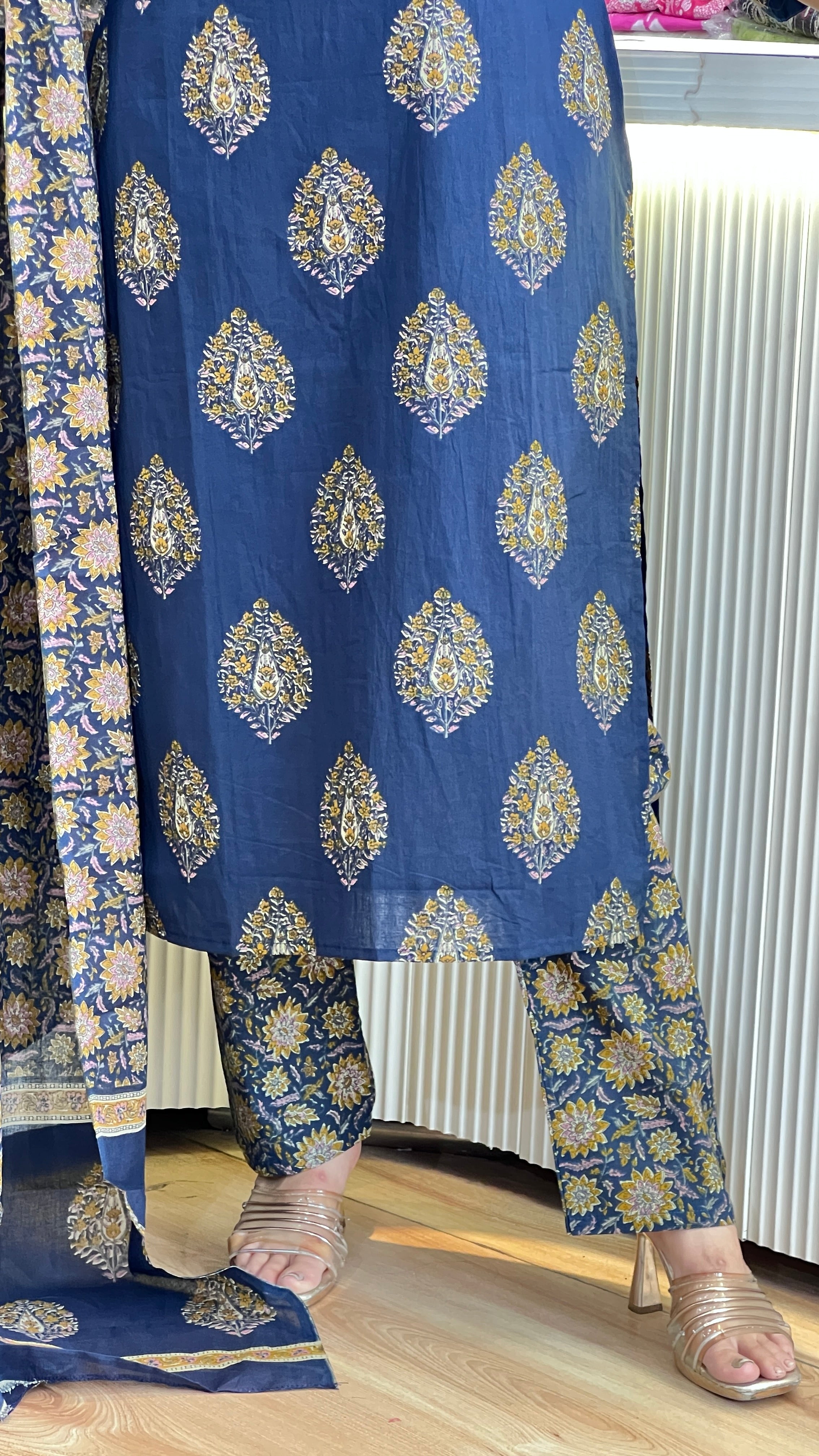 Pure cotton suit with printed pants ( gj 8567 )