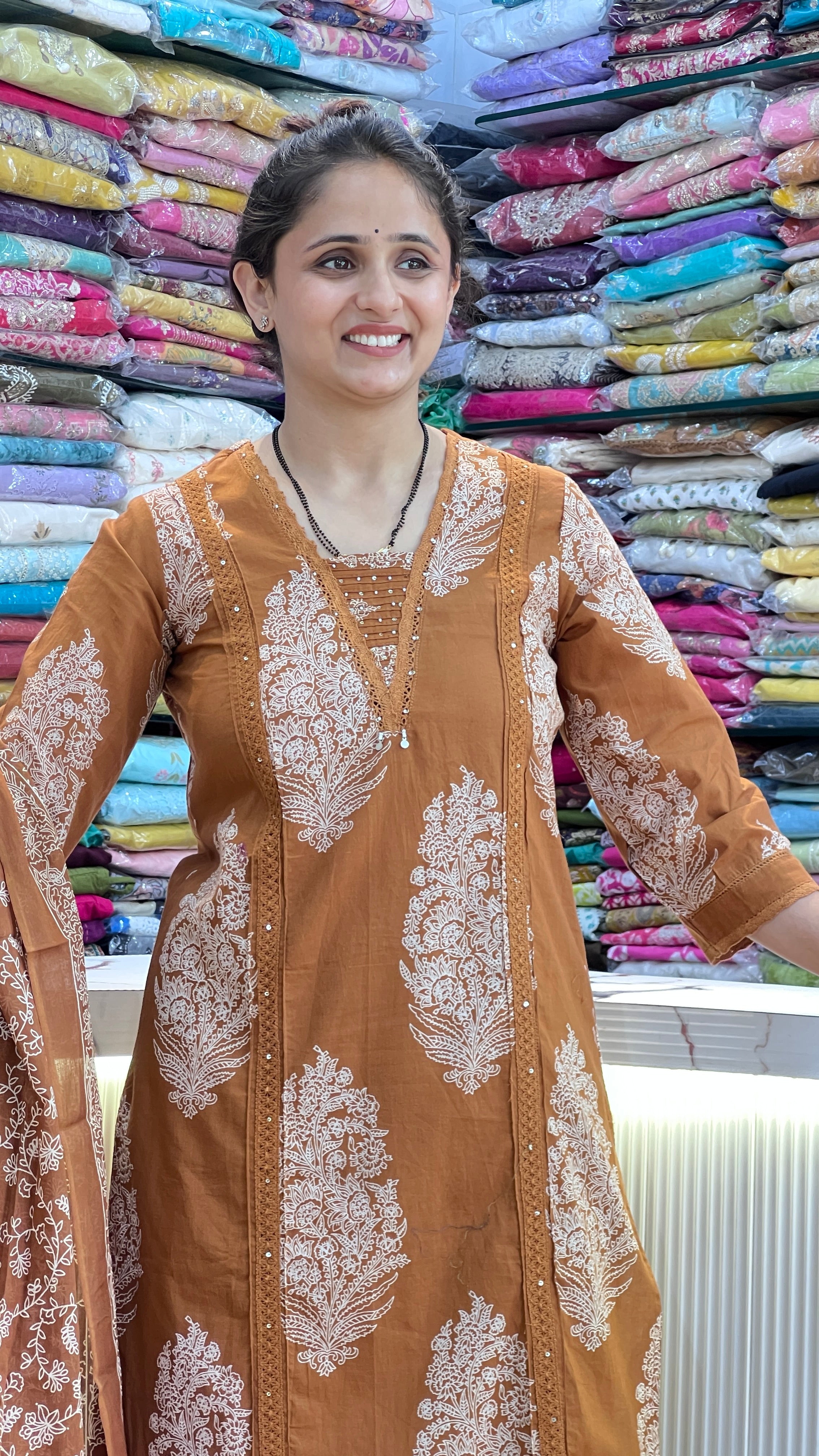 Lase work cotton suit ( gj 8867 )