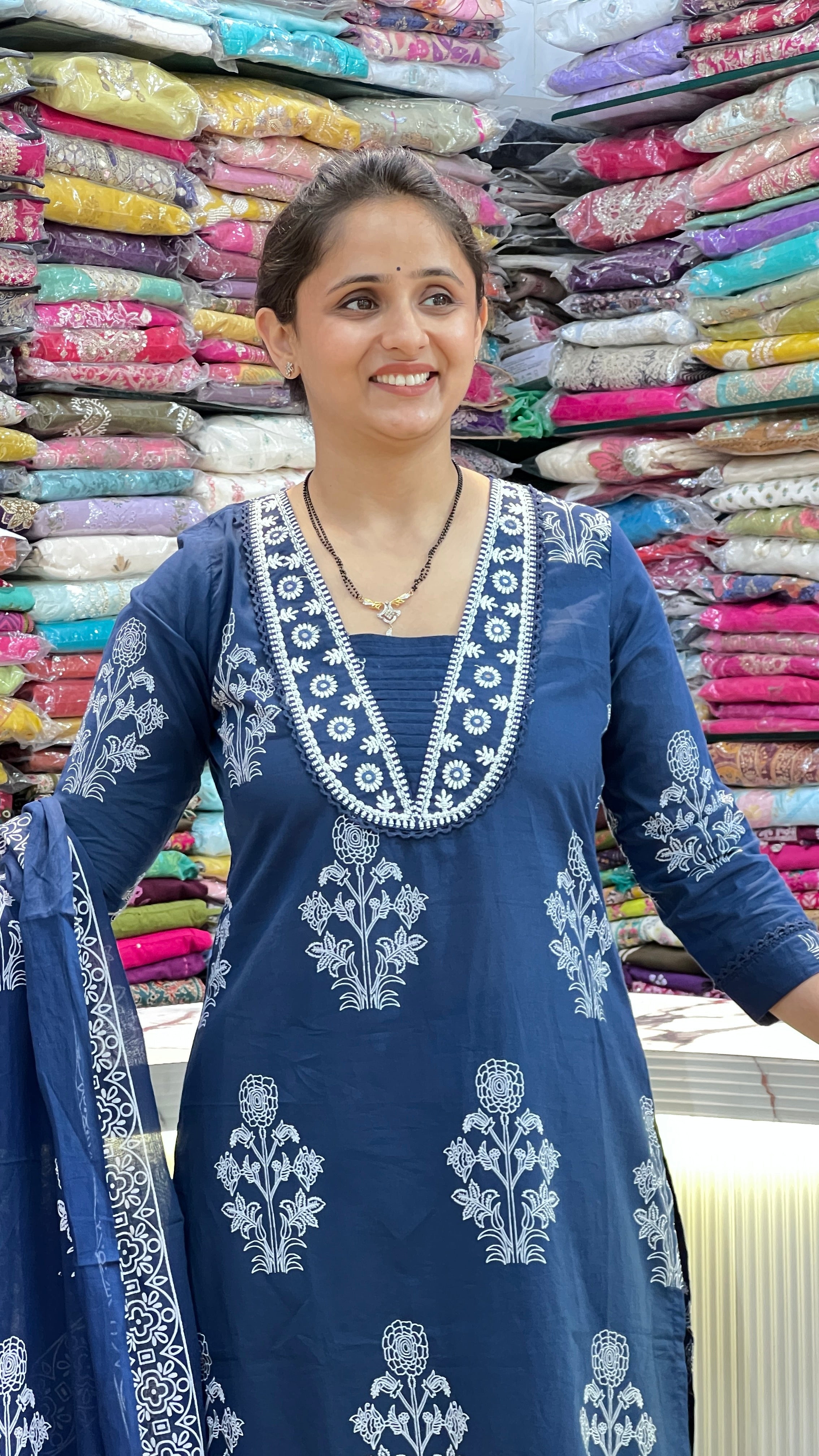 V-neck cotton suit ( gj 7767 )
