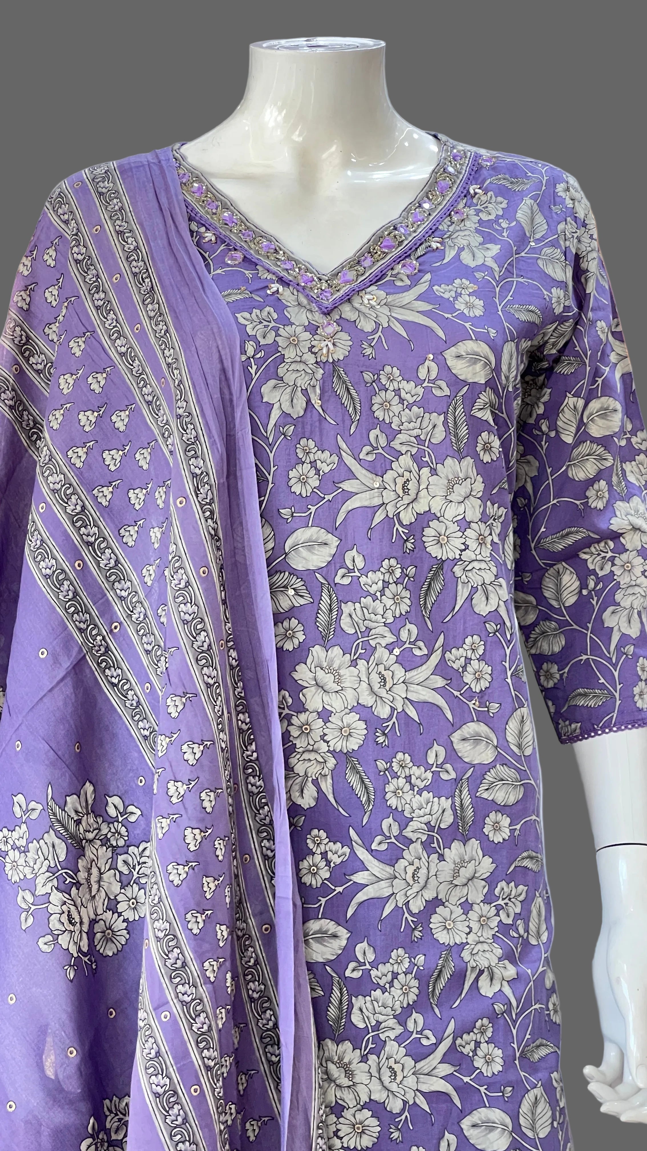 Printed cotton suit ( gj 7267 )