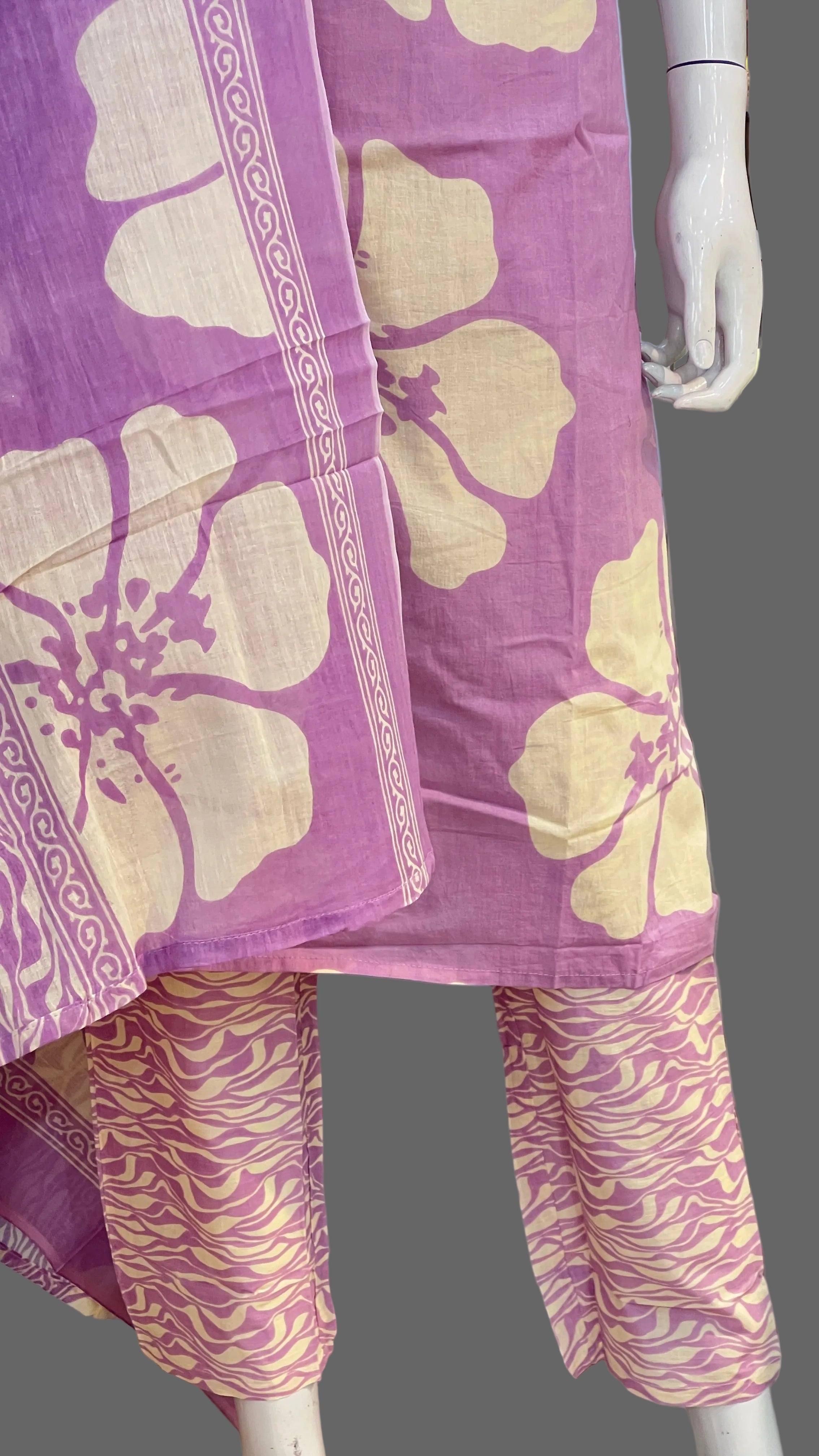 Flower printed cotton suit ( gj 7367 )