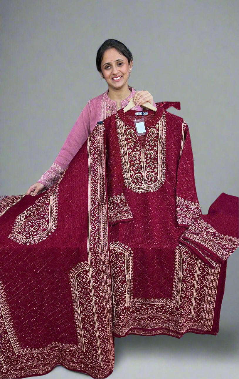 heavy knitted wool suit