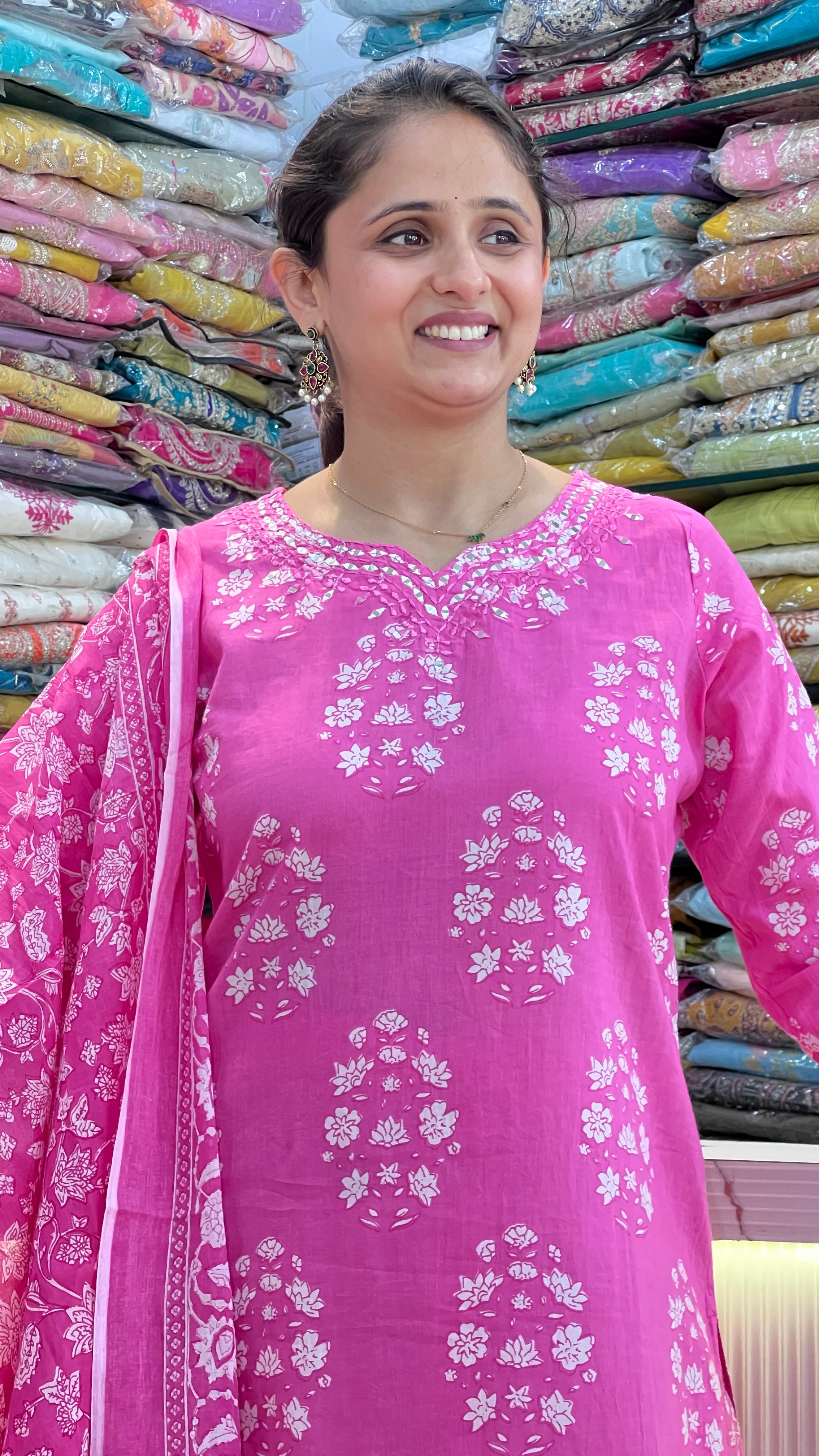 Printed cotton suit ( gj 9567 )