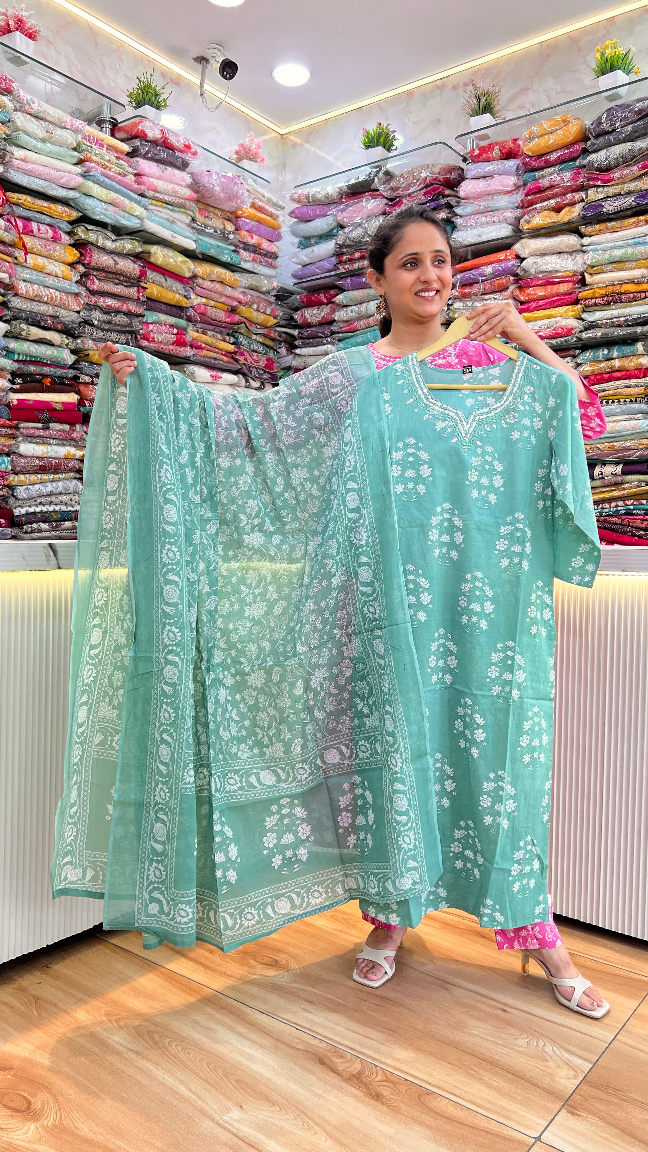 Printed cotton suit ( gj 9567 )
