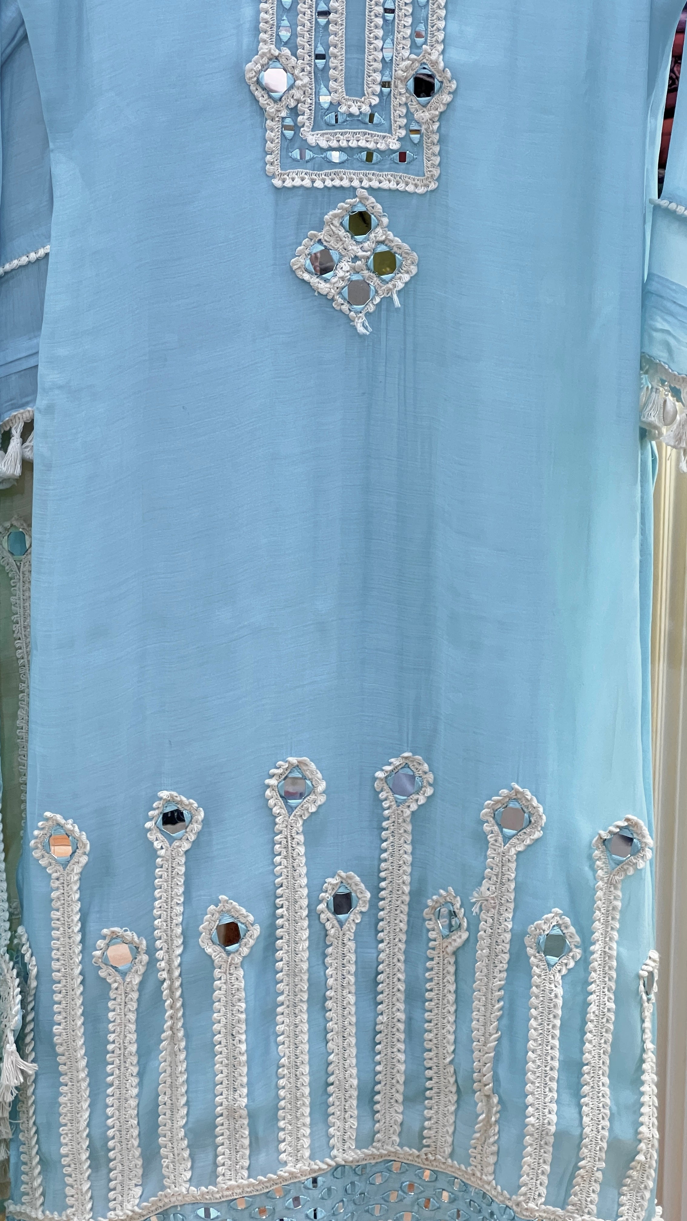 Mul chanderi mirror work suit ( tls 15867 )